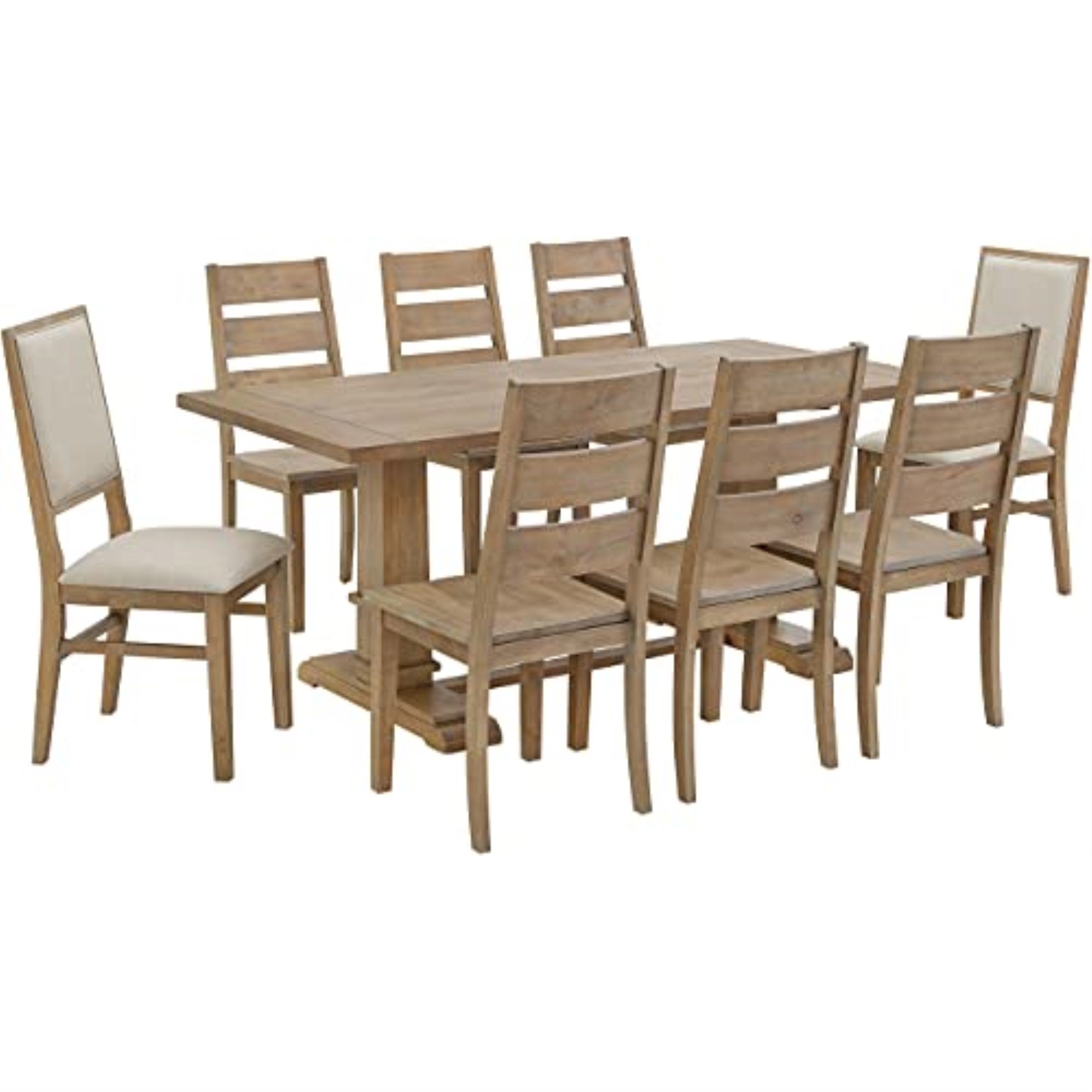 Joanna 9Pc Dining Set - Table, 6 Ladder Back Chairs, & 2 Upholstered Back Chairs