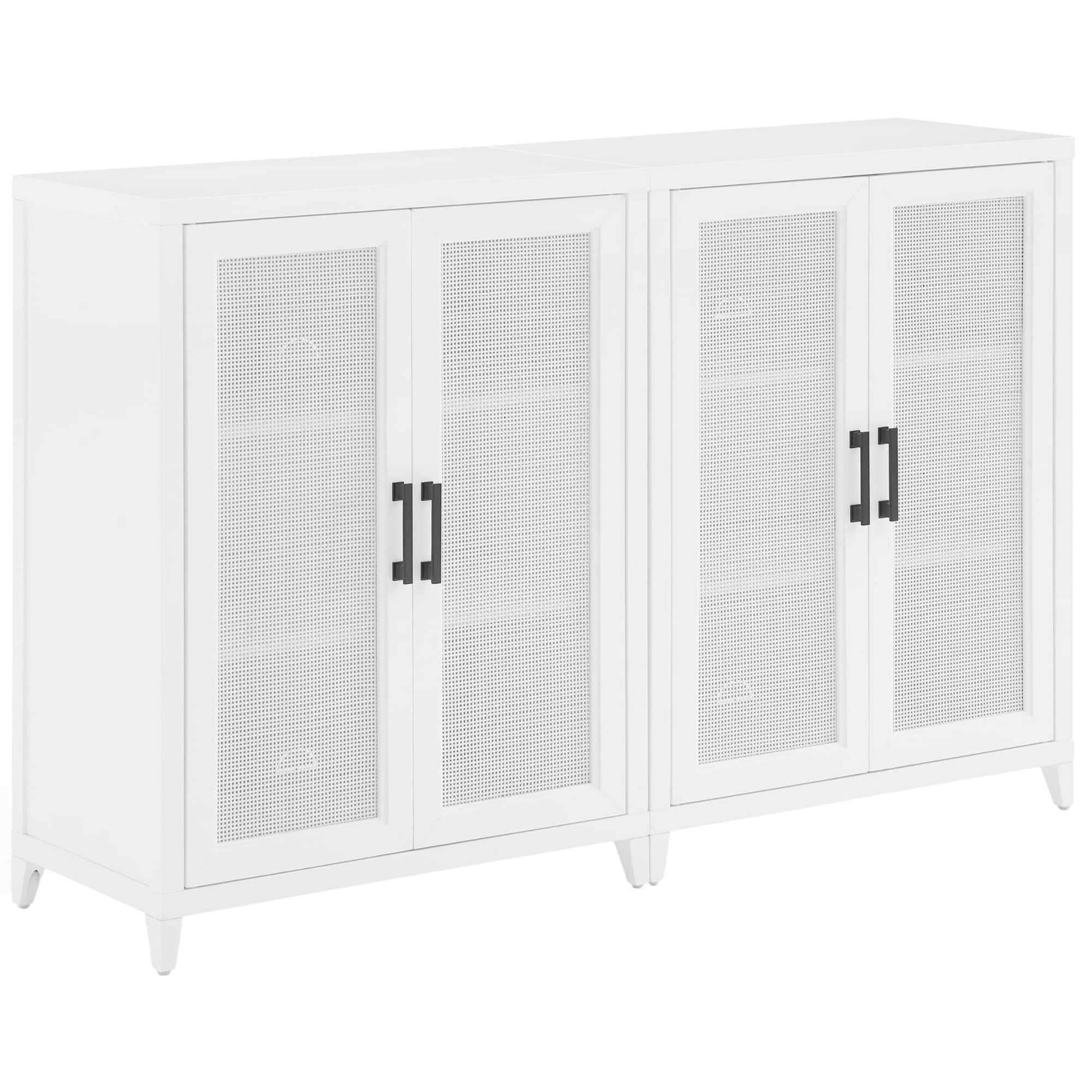 Casafoyer Furniture Milo 2-Piece Entertainment Center Tv Stand, Media Console, Vinyl Record Storage, White