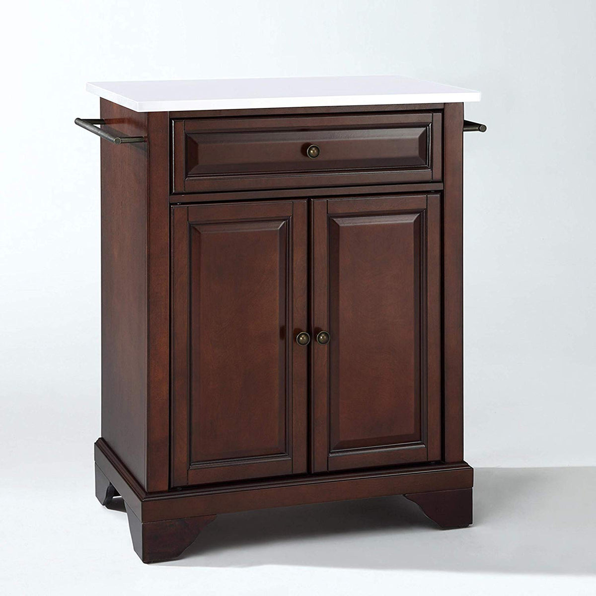Sturdy Solid Hardwood Kitchen Island With Adjustable Shelf And Deep Drawer - Elegant And Durable Storage Solution
