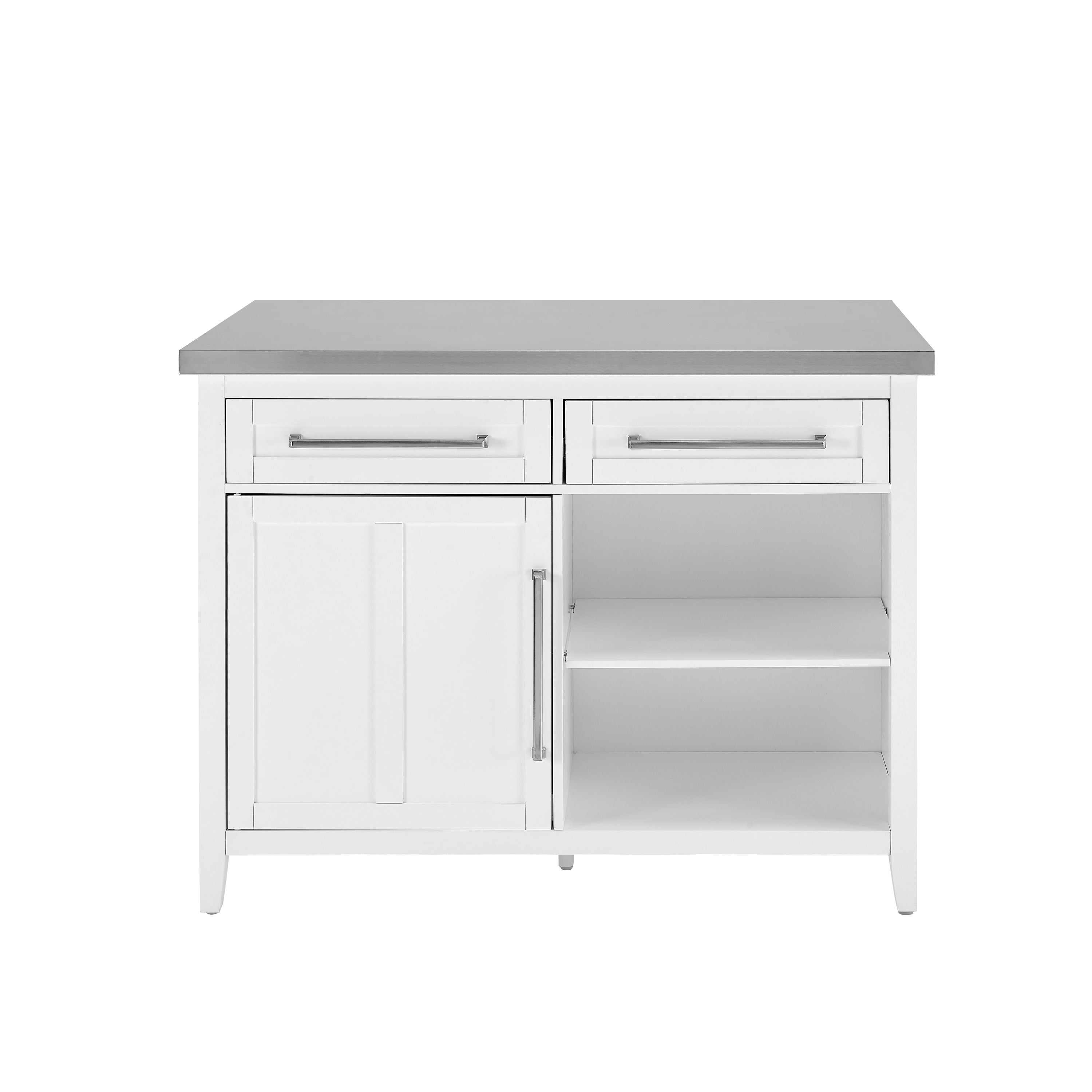 Silvia Stainless Steel Top Kitchen Island