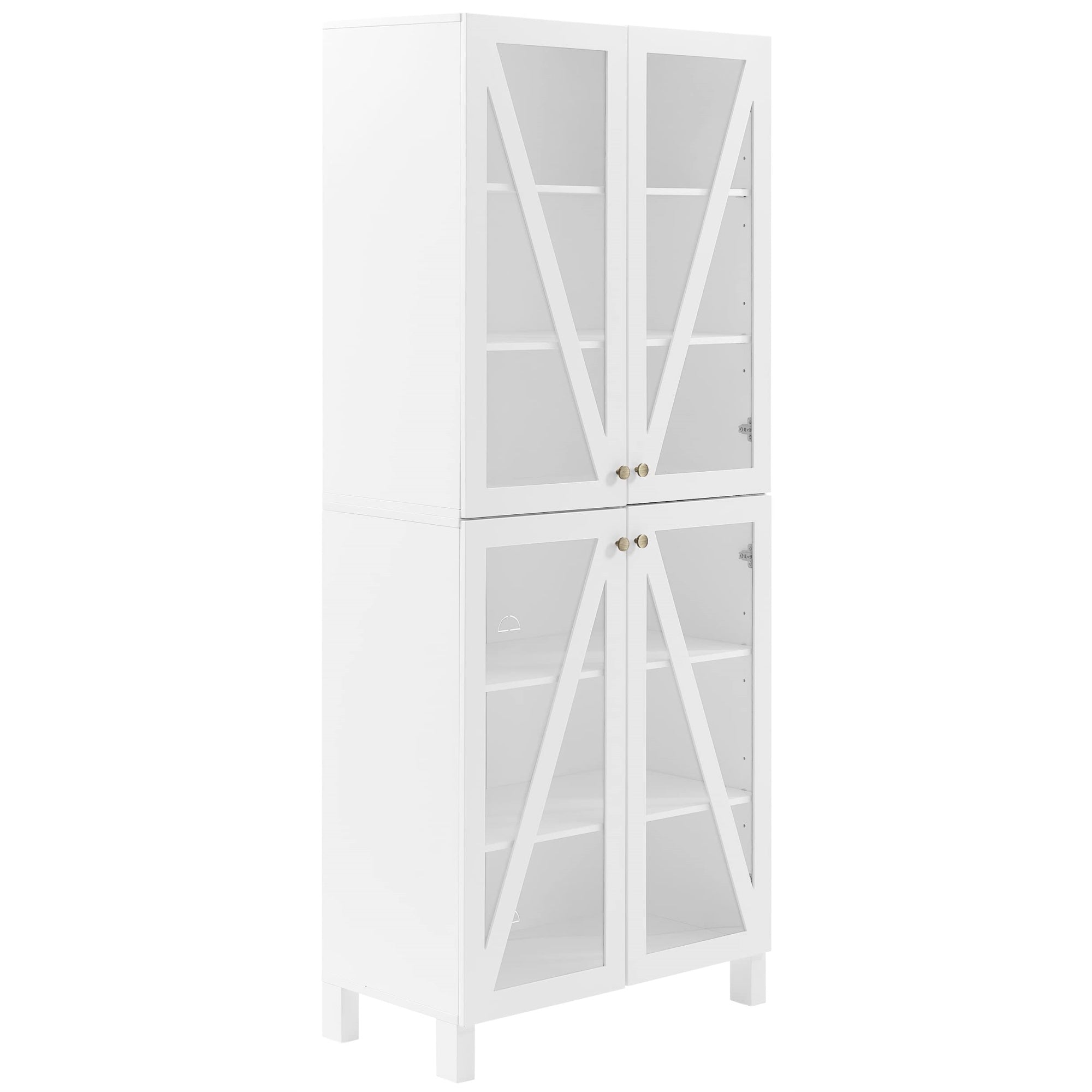 Casafoyer Furniture Cassai Tall Pantry Storage Cabinet With Shelves, Kitchen, Dining, Or Laundry Room, White