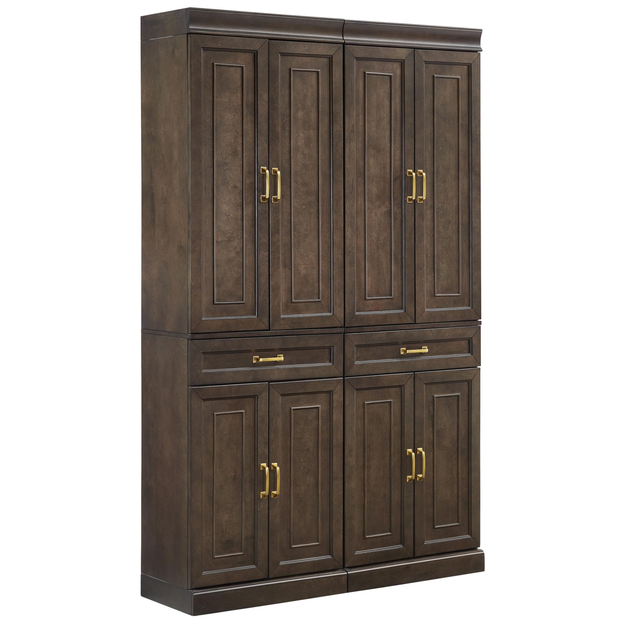 Casafoyer Furniture Stanton 2-Piece Pantry Storage Cabinet Set With Shelves, Kitchen, Dining, Or Laundry Room, Coffee