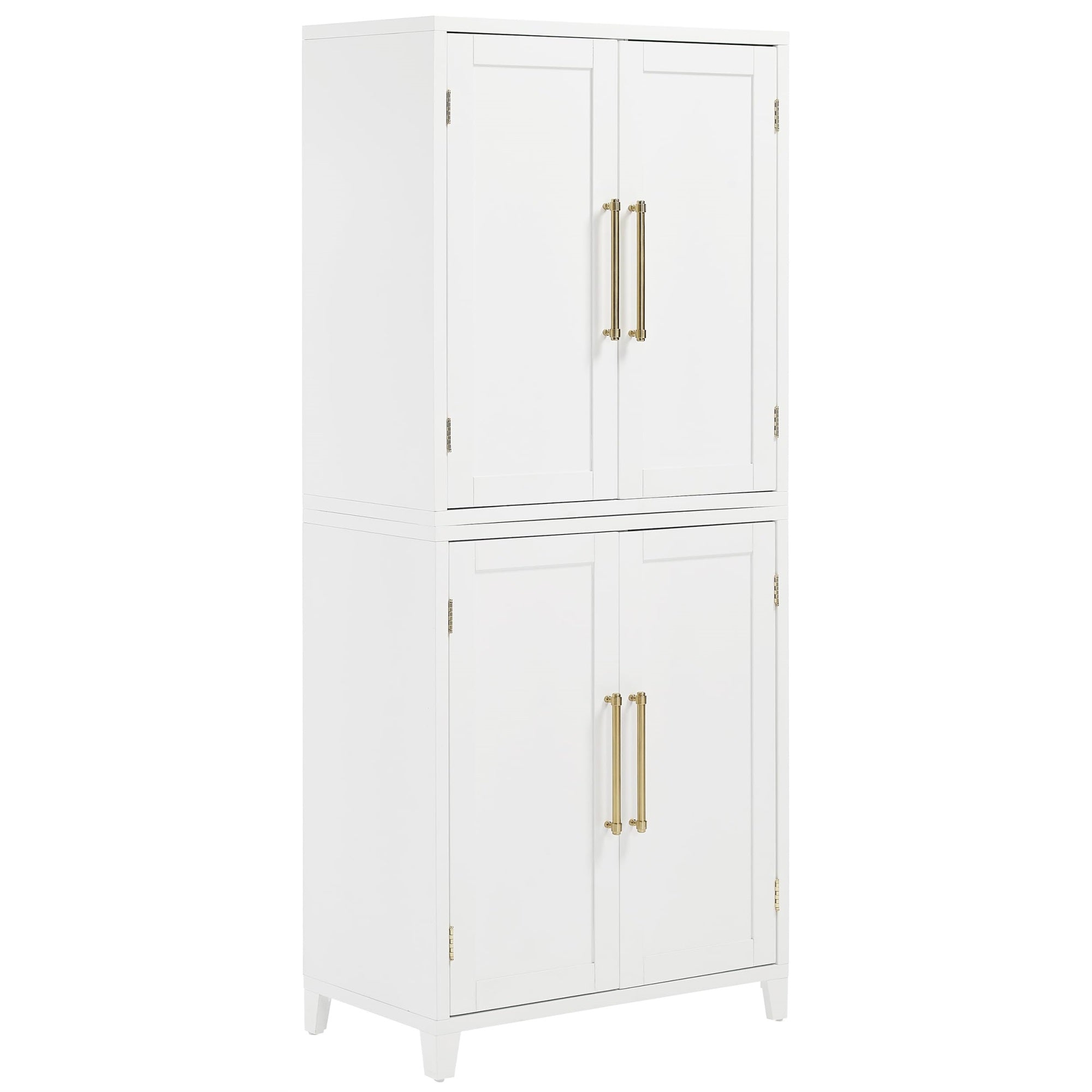 Casafoyer Furniture Roarke Kitchen Pantry Storage Cabinet With Doors And Shelves, Entryway, Bathroom, White