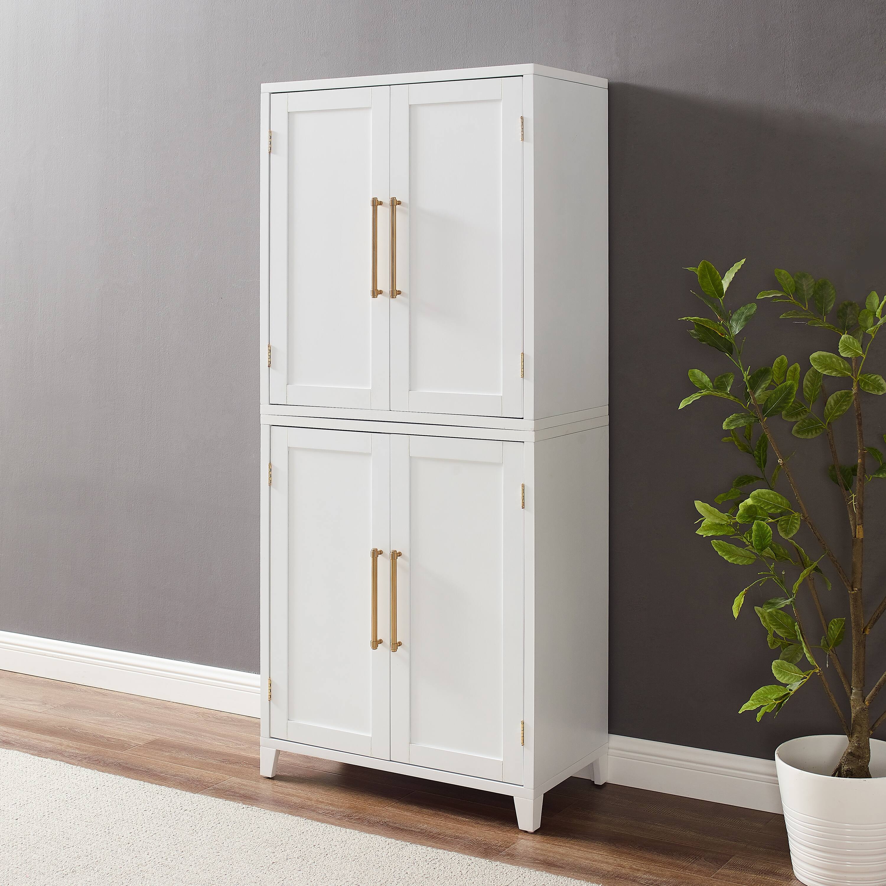 Roarke Kitchen Pantry Storage Cabinet - Adjustable Shelves, Modular Design, Elegant Doors - Ideal For Kitchen, Bathroom, Living Room
