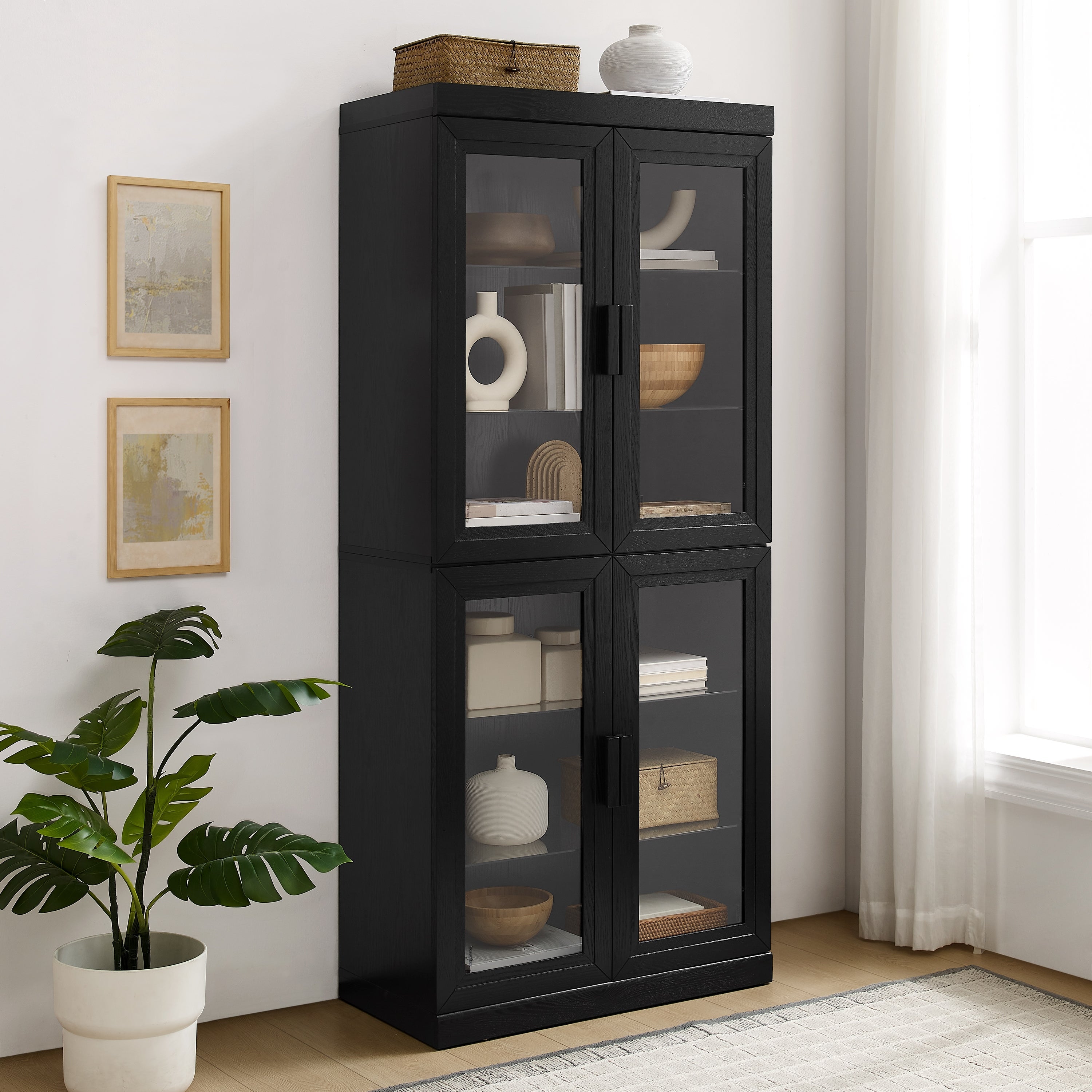 Essen Glass Door Kitchen Pantry Storage Cabinet