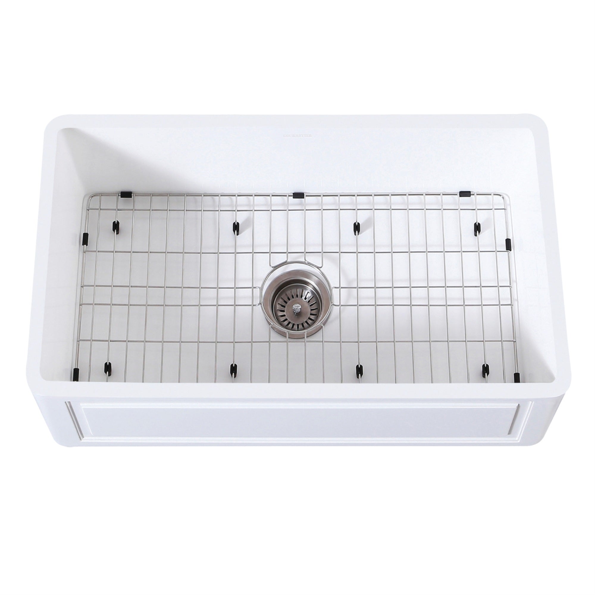 Gourmetier Kgkfa331810Ld 33 X 18 Sgl Bowl Farmhouse Kitchen Sink, Drain & Rack