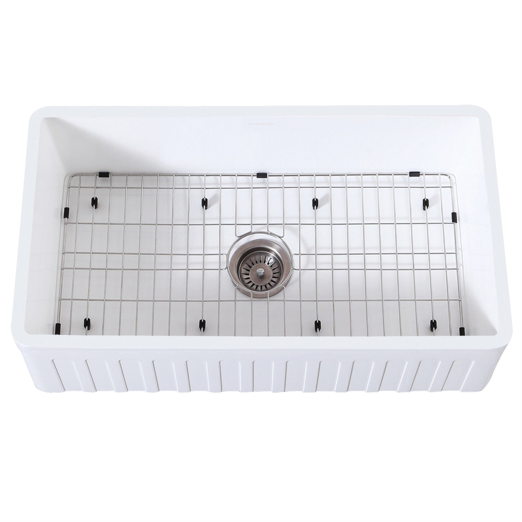 Gourmetier Kgkfa361810Cd 36 X 18 Sgl Bowl Farmhouse Kitchen Sink, Drain & Rack