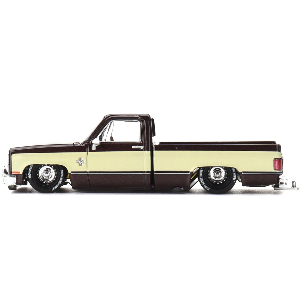 Chevrolet Silverado Pickup Truck 'Kaido Vintage Spec V1' Brown With Cream Sides (Designed By Jun Imai) 'Kaido House' Special 1/64 Diecast Model Car By Mini Gt