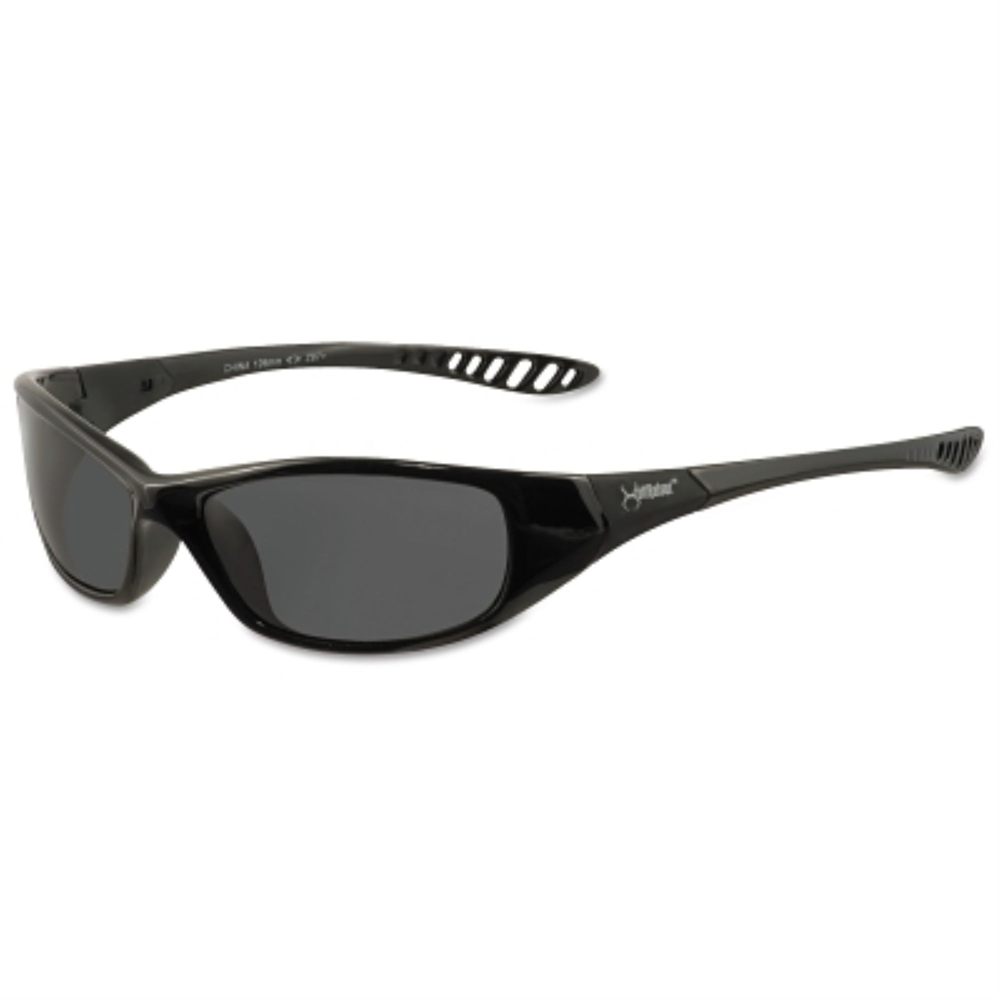 V40 Hellraiser Safety Glasses, Smoke Polycarbonate Lens, Uncoated, Black, Nylon