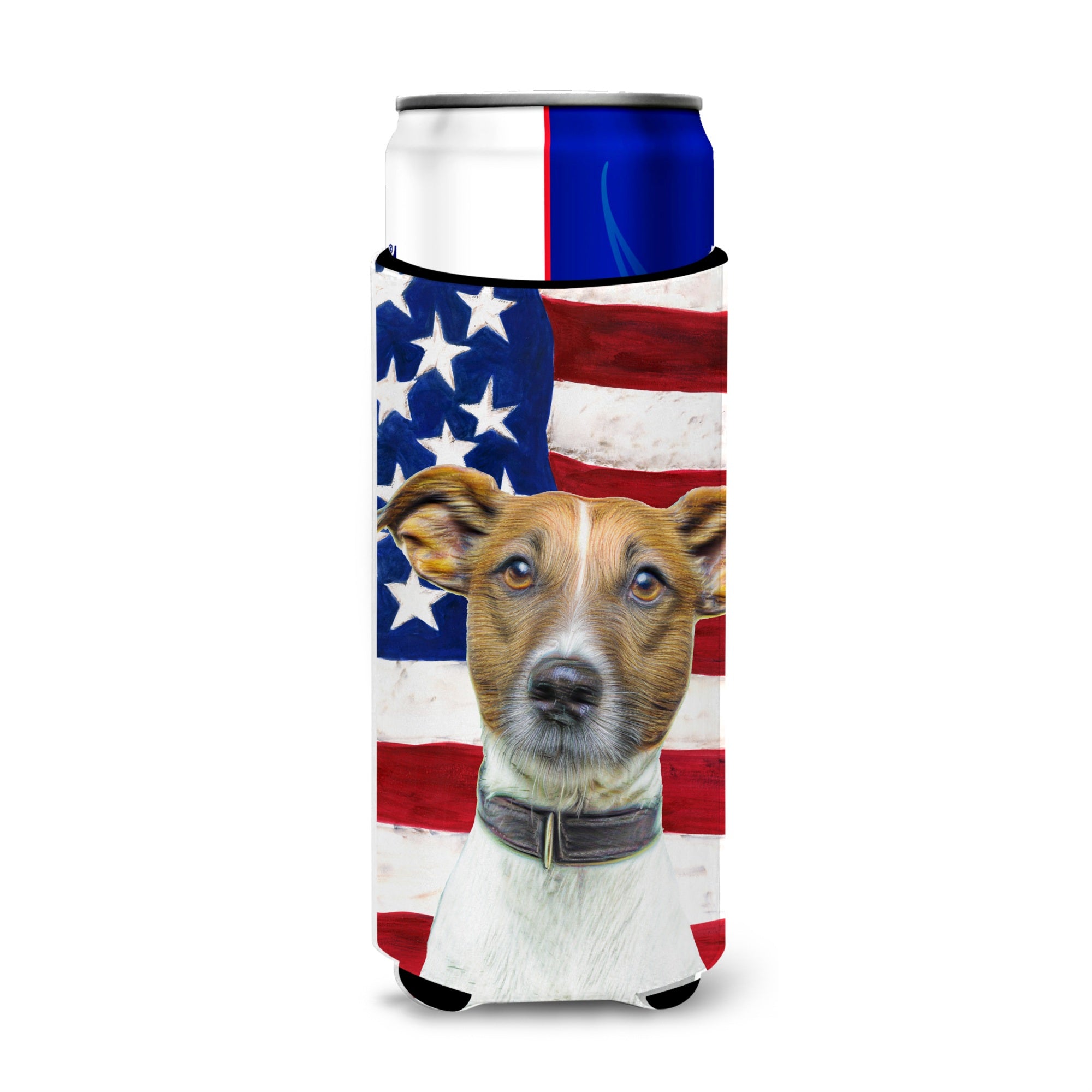 Usa American Flag With Jack Russell Terrier Ultra Beverage Insulators For Slim Cans Kj1155Muk
