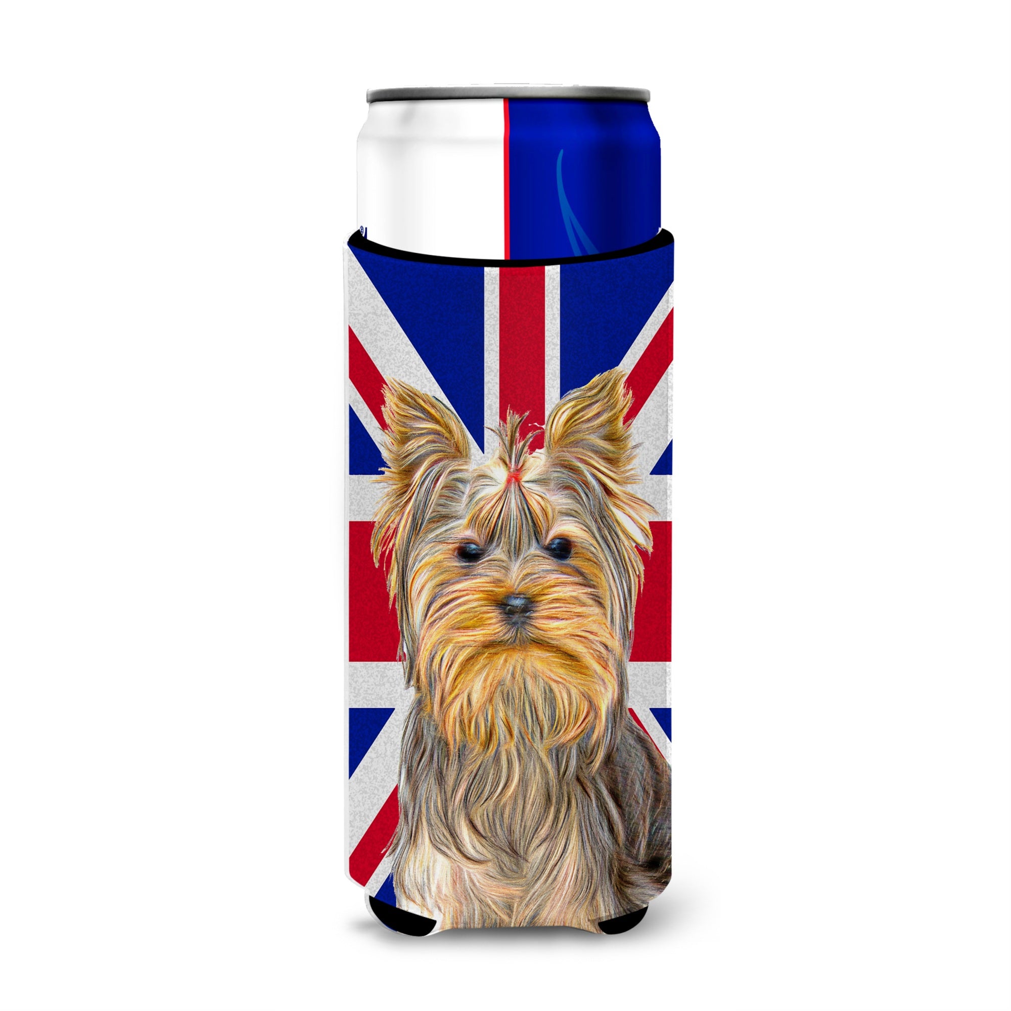 Yorkie / Yorkshire Terrier With English Union Jack British Flag Ultra Beverage Insulators For Slim Cans Kj1163Muk
