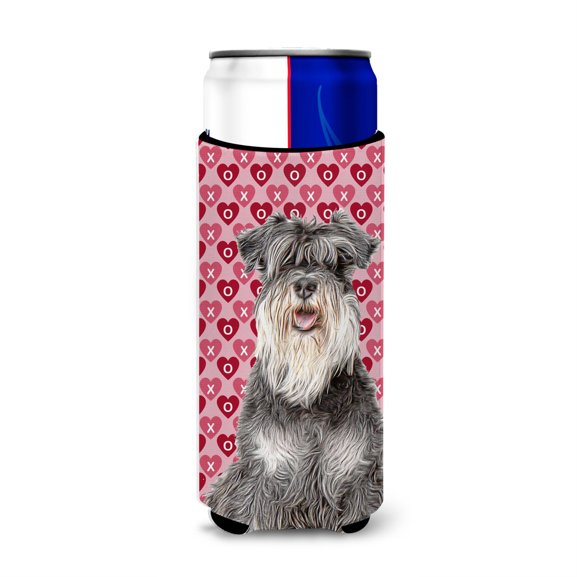 Hearts Love And Valentine'S Day Schnauzer Ultra Beverage Insulators For Slim Cans Kj1192Muk