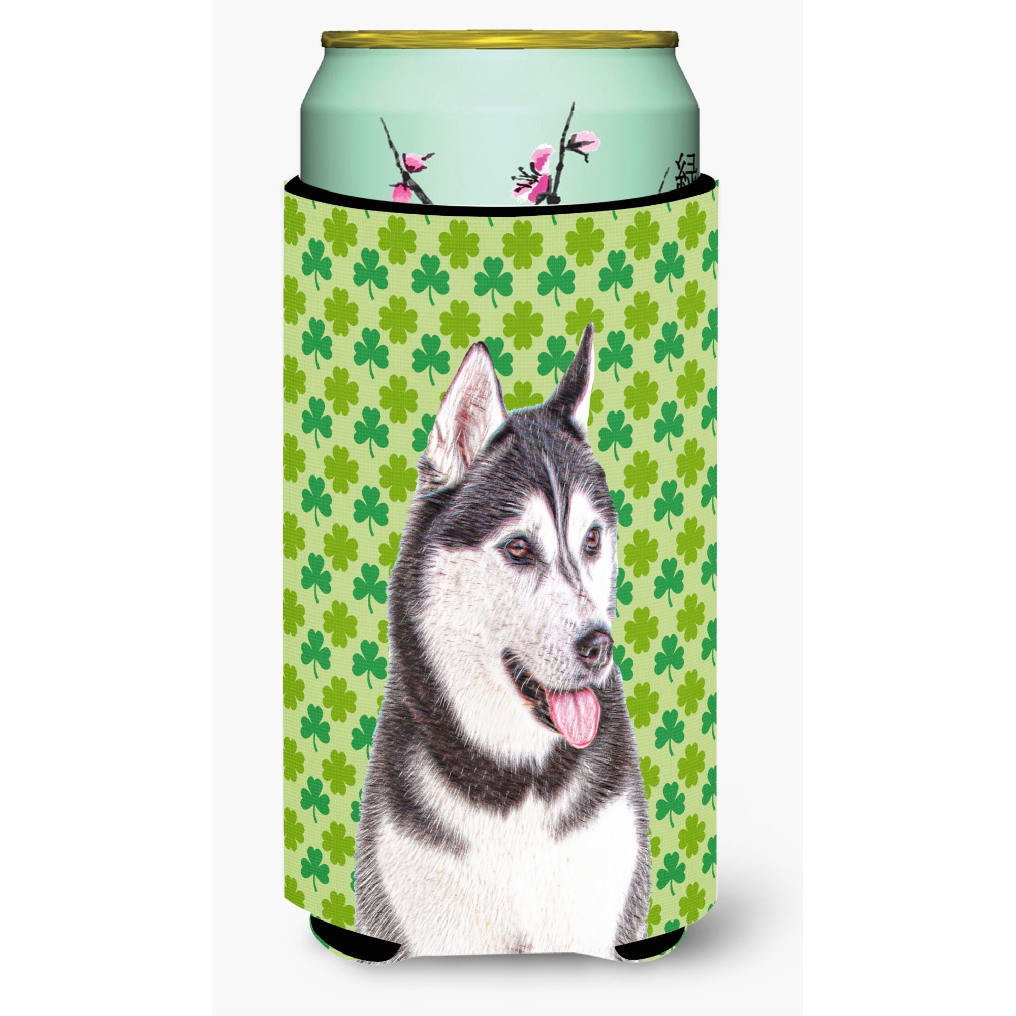 St. Patrick'S Day Shamrock Alaskan Malamute Tall Boy Beverage Insulator Hugger Kj1196Tbc
