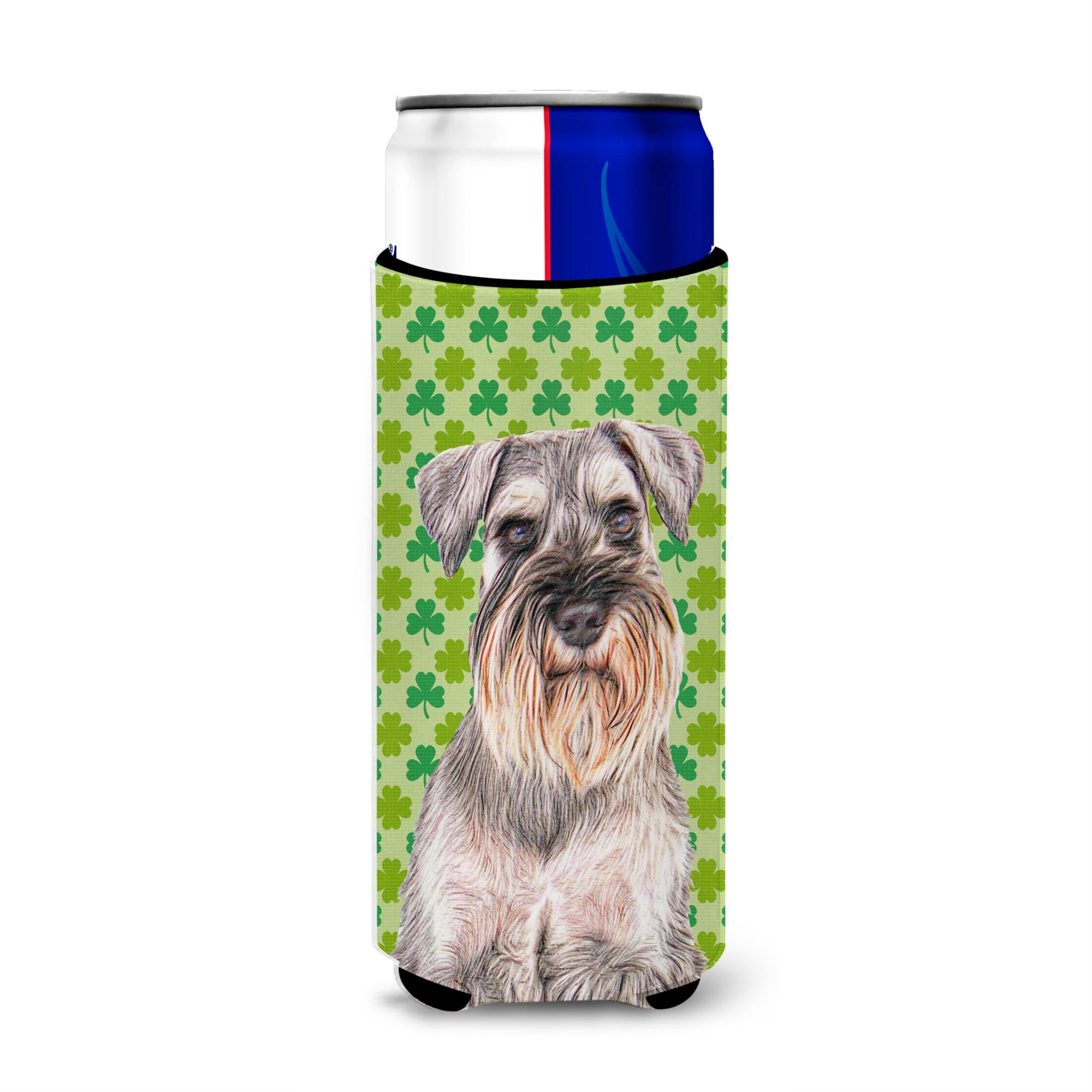 St. Patrick'S Day Shamrock Schnauzer Ultra Beverage Insulators For Slim Cans Kj1200Muk
