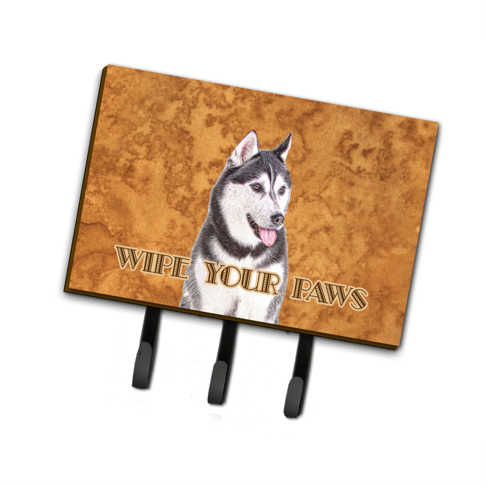 Caroline'S Treasures Kj1217Th68 Alaskan Malamute Wipe Your Paws Leash Or Key Holder, Large, Multicolor