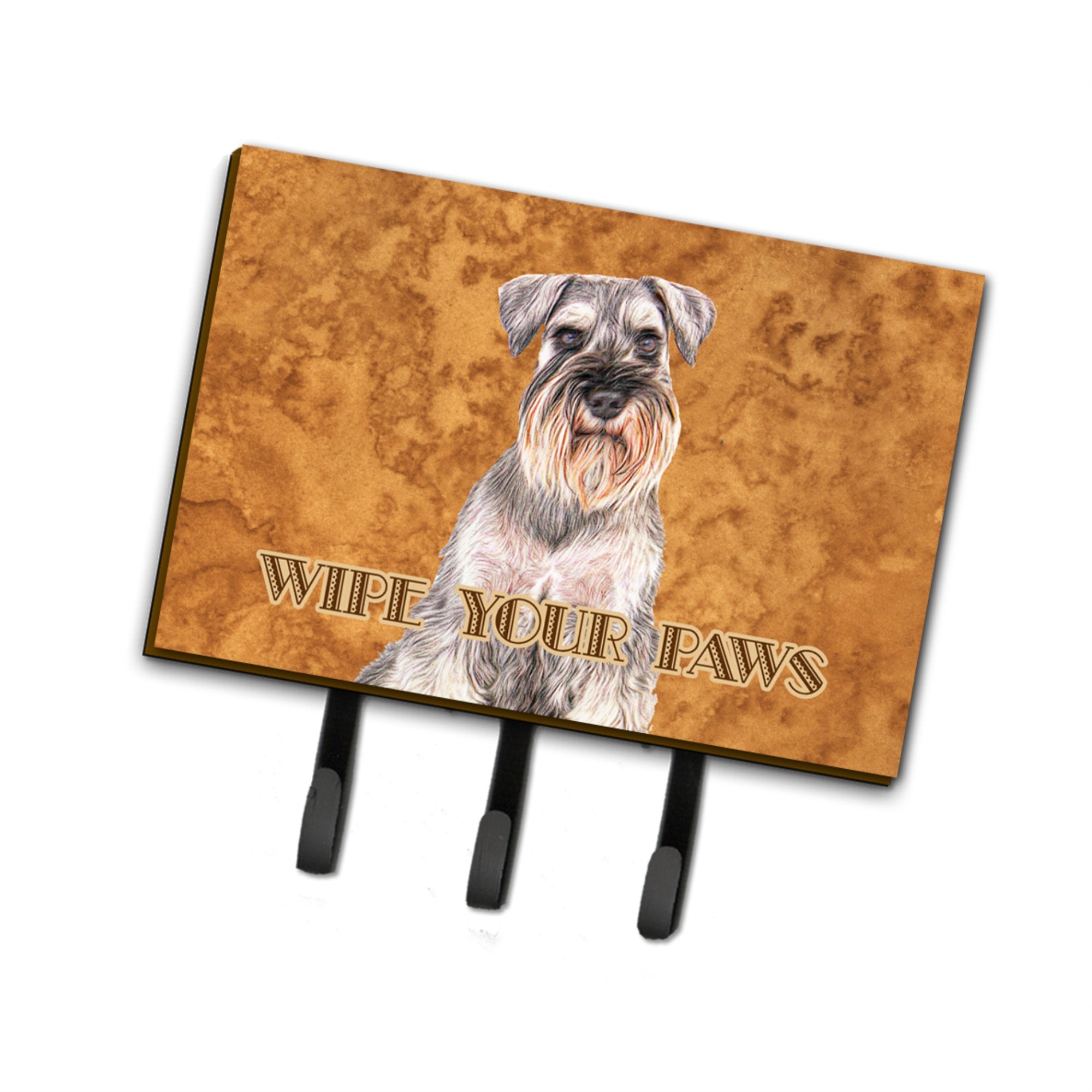 Caroline'S Treasures Kj1220Th68 Schnauzer Wipe Your Paws Leash Or Key Holder, Large, Multicolor