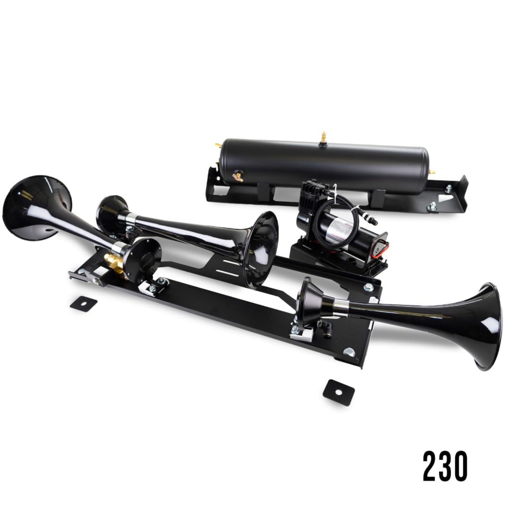 DIRECT FIT TRAIN HORN AND ONBOARD AIR SYSTEMS FOR 2023-2024 FORD SUPER DUTY F-250 / F-350 / F-450 - Bad Ass - Model 230 Train Horn and Onboard Air System