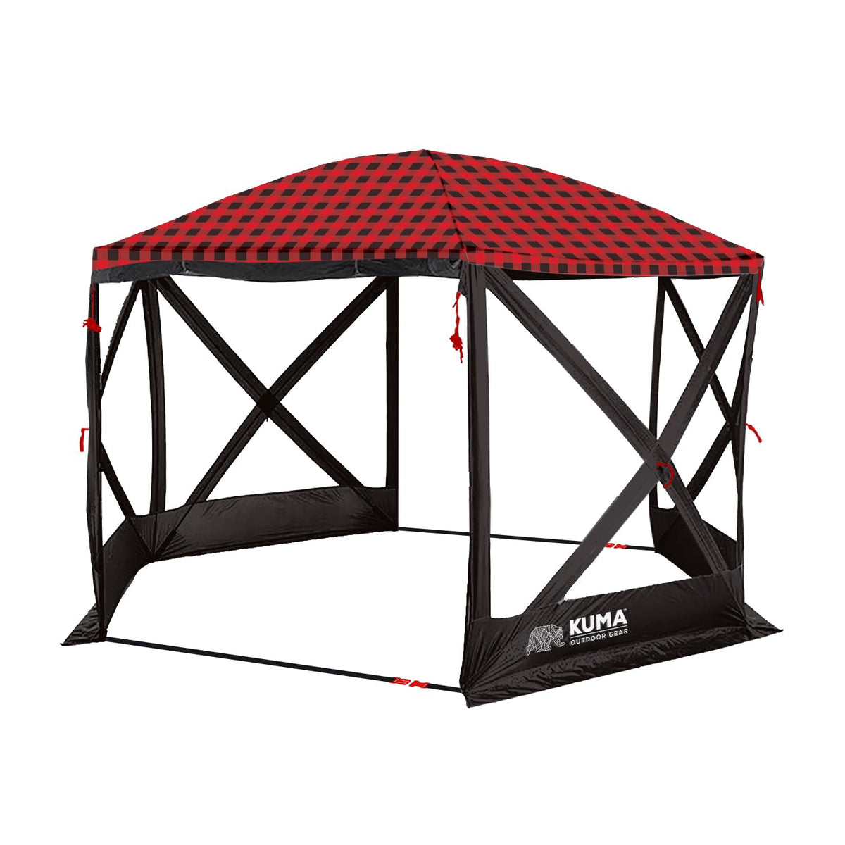 Super Bear Den Deluxe Gazebo  Red Plaid