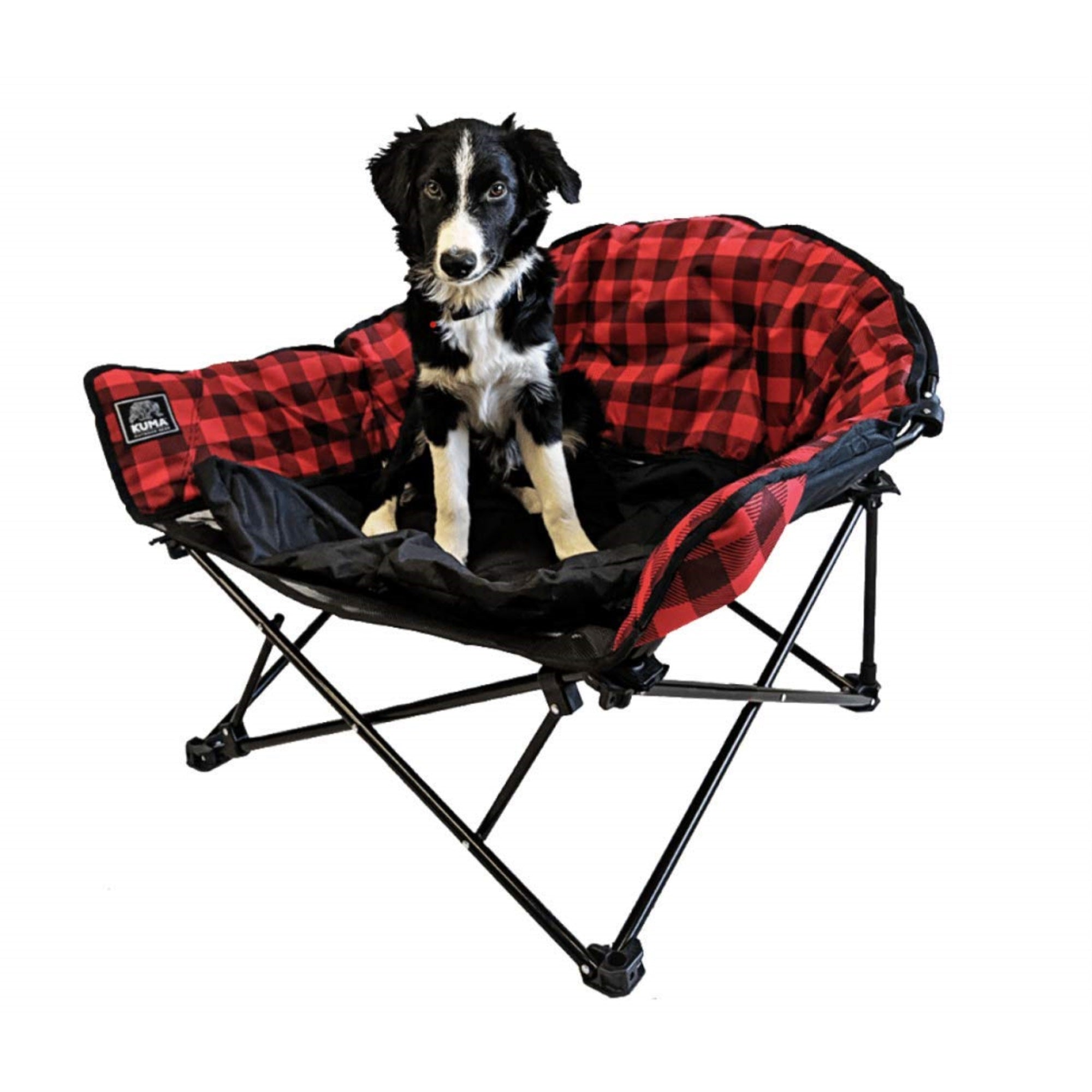 Kuma Lazy Dog Bed RED Plaid