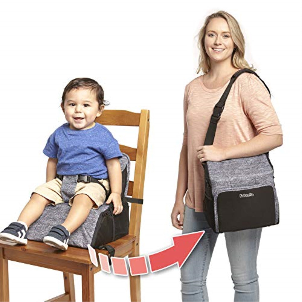 Kolcraft Explore N Store 2-In-1 Diaper Bag And Booster Seat - Space Grey