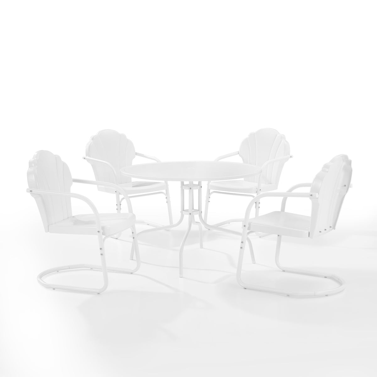 Tulip 5Pc Outdoor Dining Set - White Satin