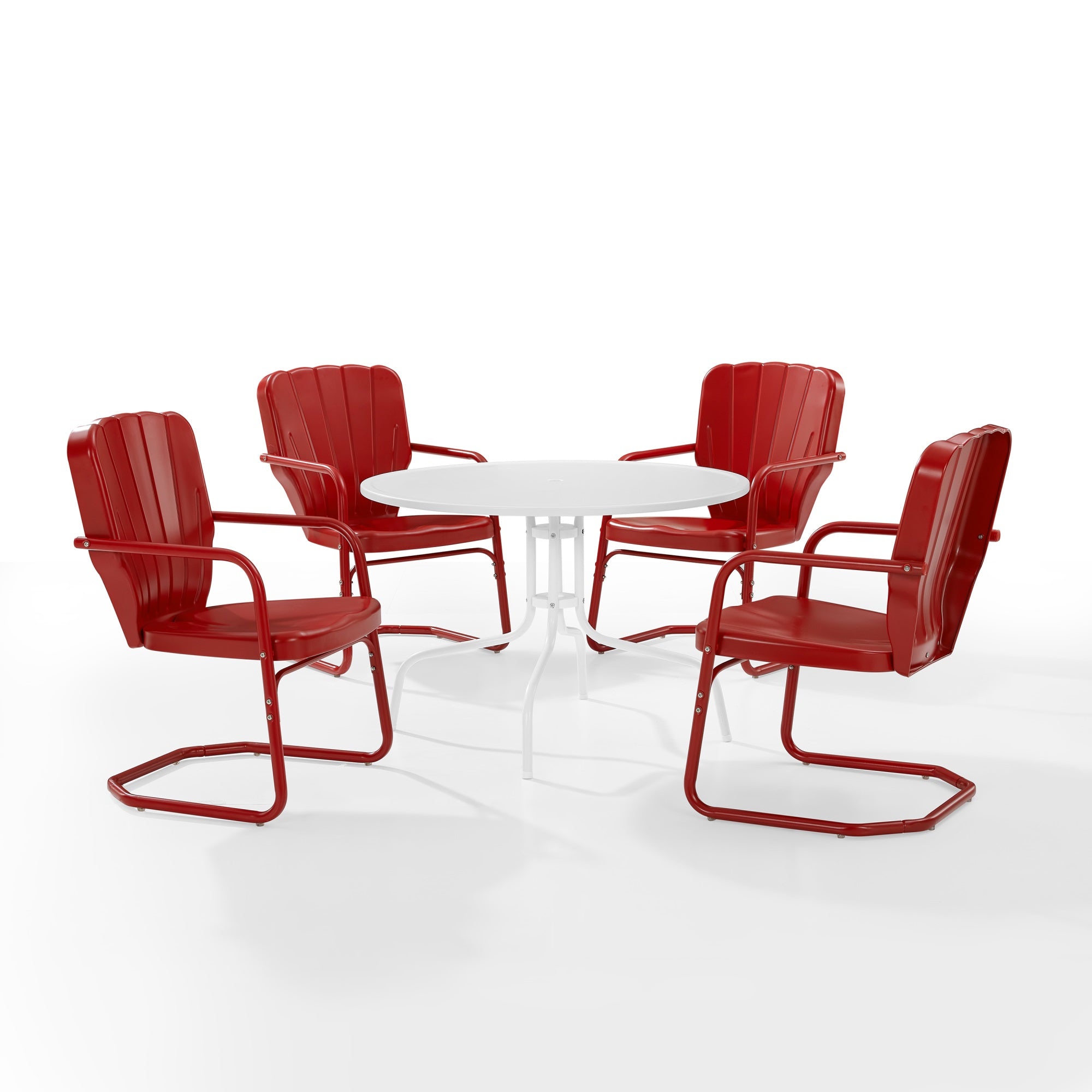 Ridgeland 5Pc Outdoor Dining Set - Bright Red Gloss