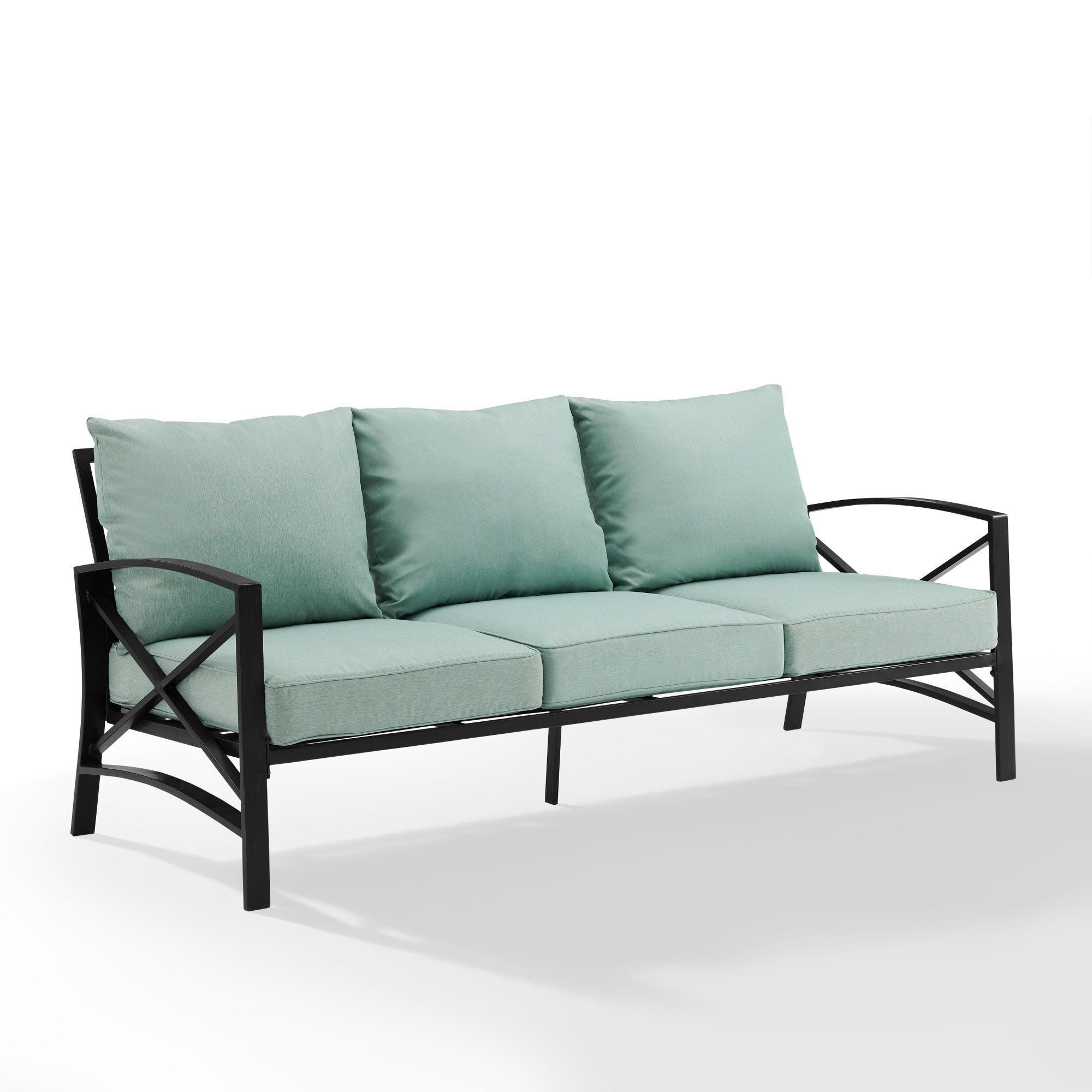 Kaplan Outdoor Sofa - Timeless Sophistication, Resilient Steel Construction, Plush Cushioned Seats, Solution-Dyed Polyester Fabric, Multiple Color Options