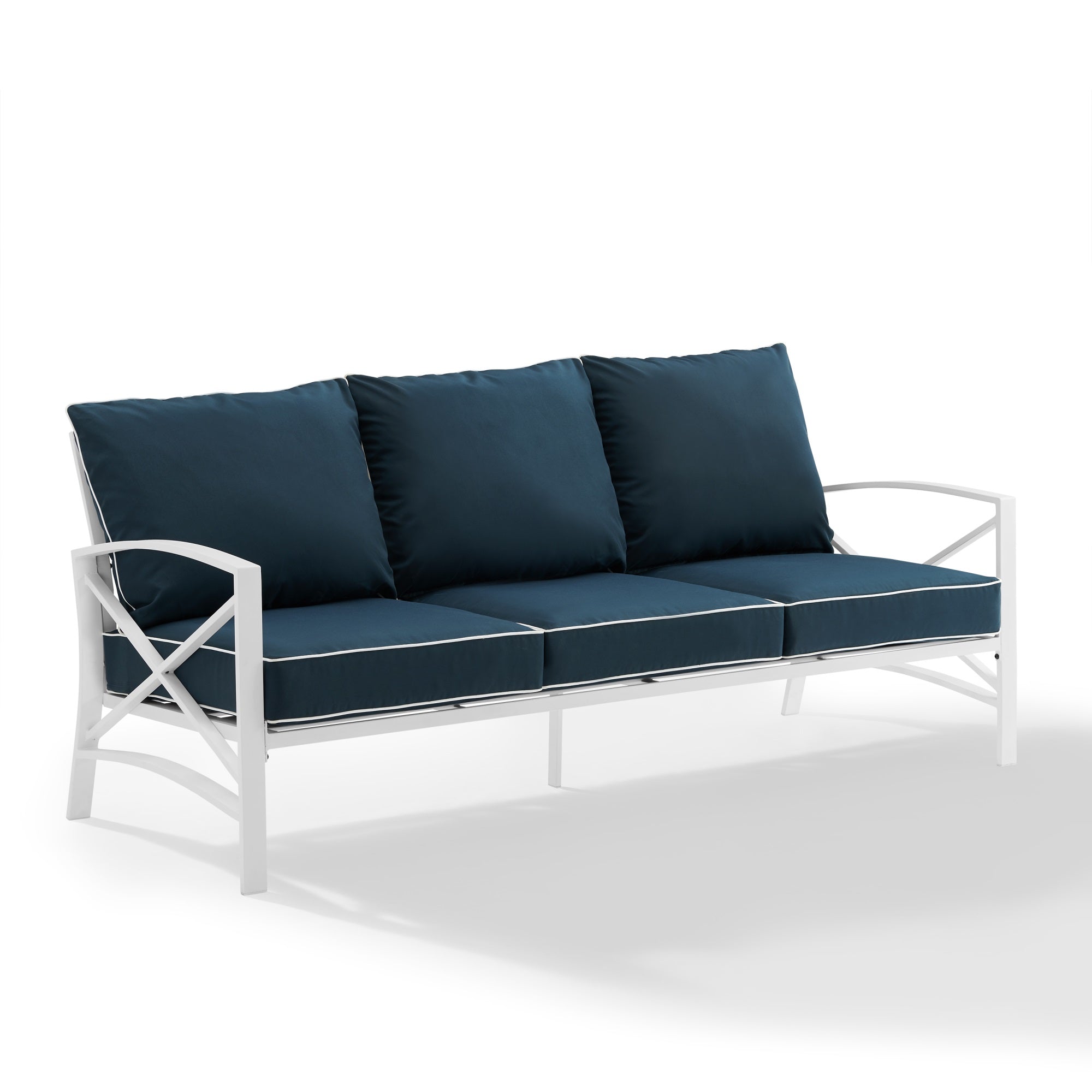 Kaplan Outdoor Sofa - Timeless Elegance, Plush Cushioned Seats, Durable Steel Frame, Vibrant Colors.