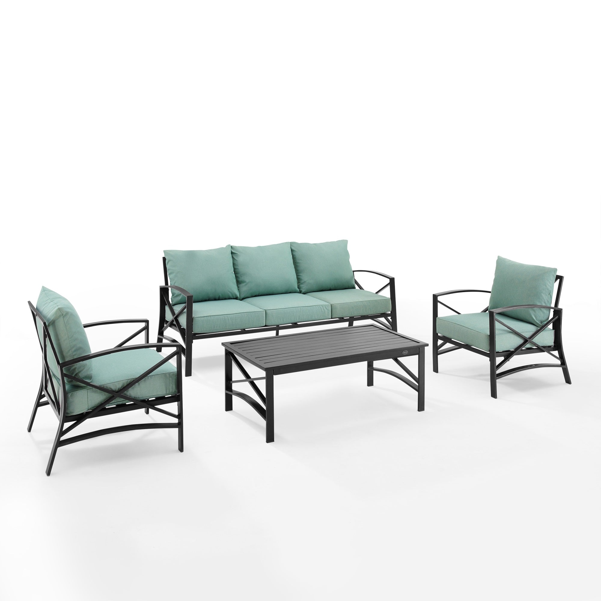 Kaplan 4Pc Outdoor Sofa Set - Sophisticated Oasis, Steel Frame, Plush Cushions, Timeless Charm, Classic Design, Outdoor Relaxation
