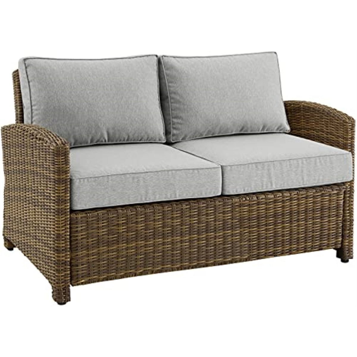 Bradenton Outdoor Wicker Loveseat - All-Weather, Sturdy Steel Frame, Moisture-Resistant Cushions - Comfortable And Stylish Outdoor Seating