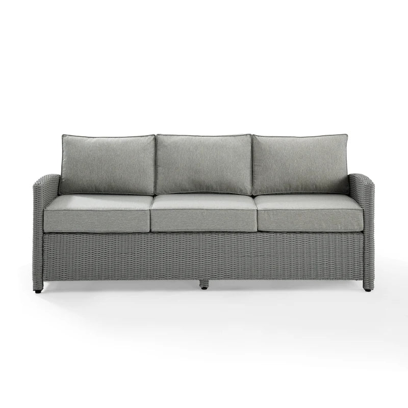 Bradenton Outdoor Wicker Sofa - All-Weather, Moisture-Resistant Cushions - Comfortable & Stylish - 67'H X 80.5'W X 31.75'D - 50.6 Lbs