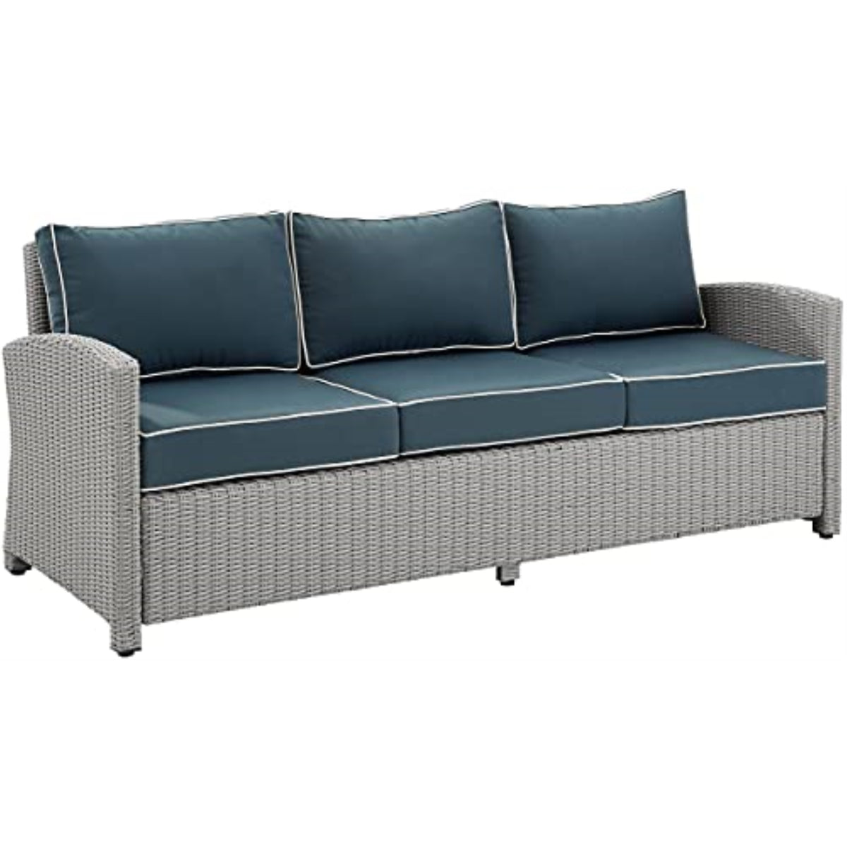 Bradenton Outdoor Wicker Sofa - Stylish & Durable All-Weather Furniture For Relaxation & Entertainment. Moisture-Resistant Cushions.