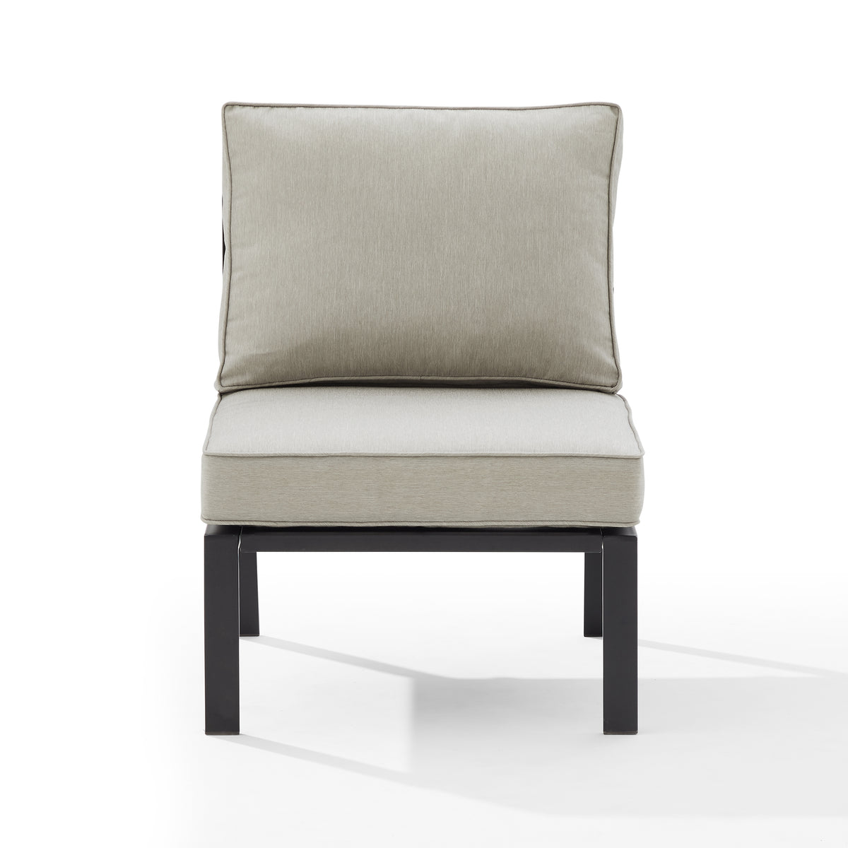 Clark Outdoor Metal Sectional Center Chair In Taupe/Matte Black - Stylish, Durable, And Weather-Resistant Outdoor Furniture