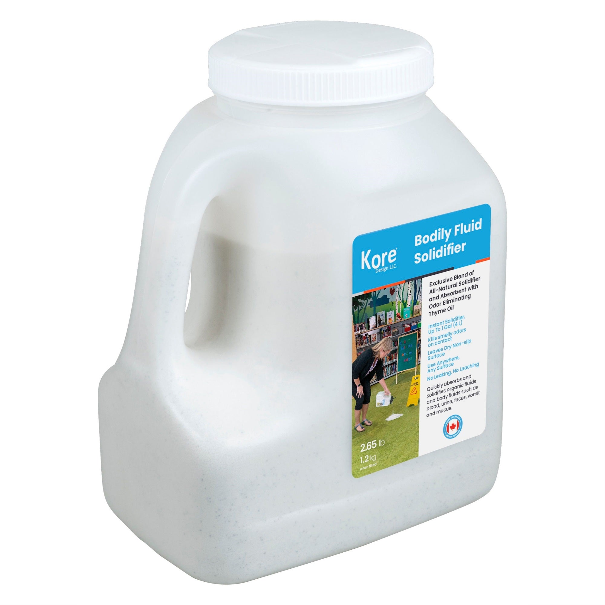 Kore Body Fluid Solidfier  Light Weight Absorbent For Absorbing Body Fluids  4L Jug