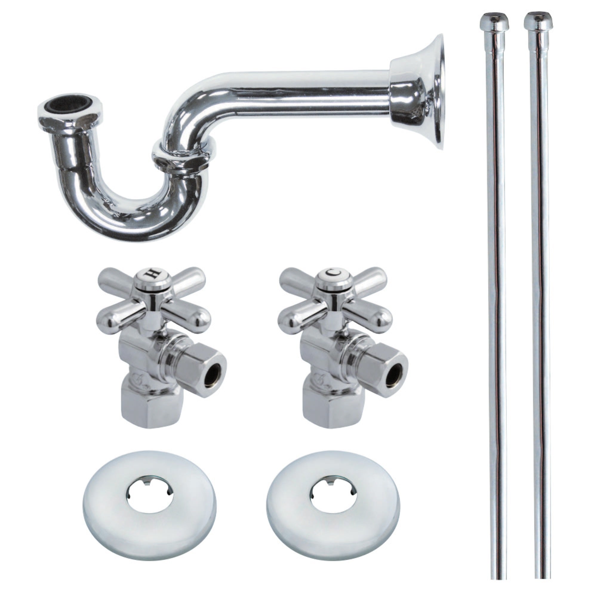 Kingston Brass Kpk101P Plumbing Supply Kits Combo, 1/2 Ips Inlet, 3/8 Comp Oulet