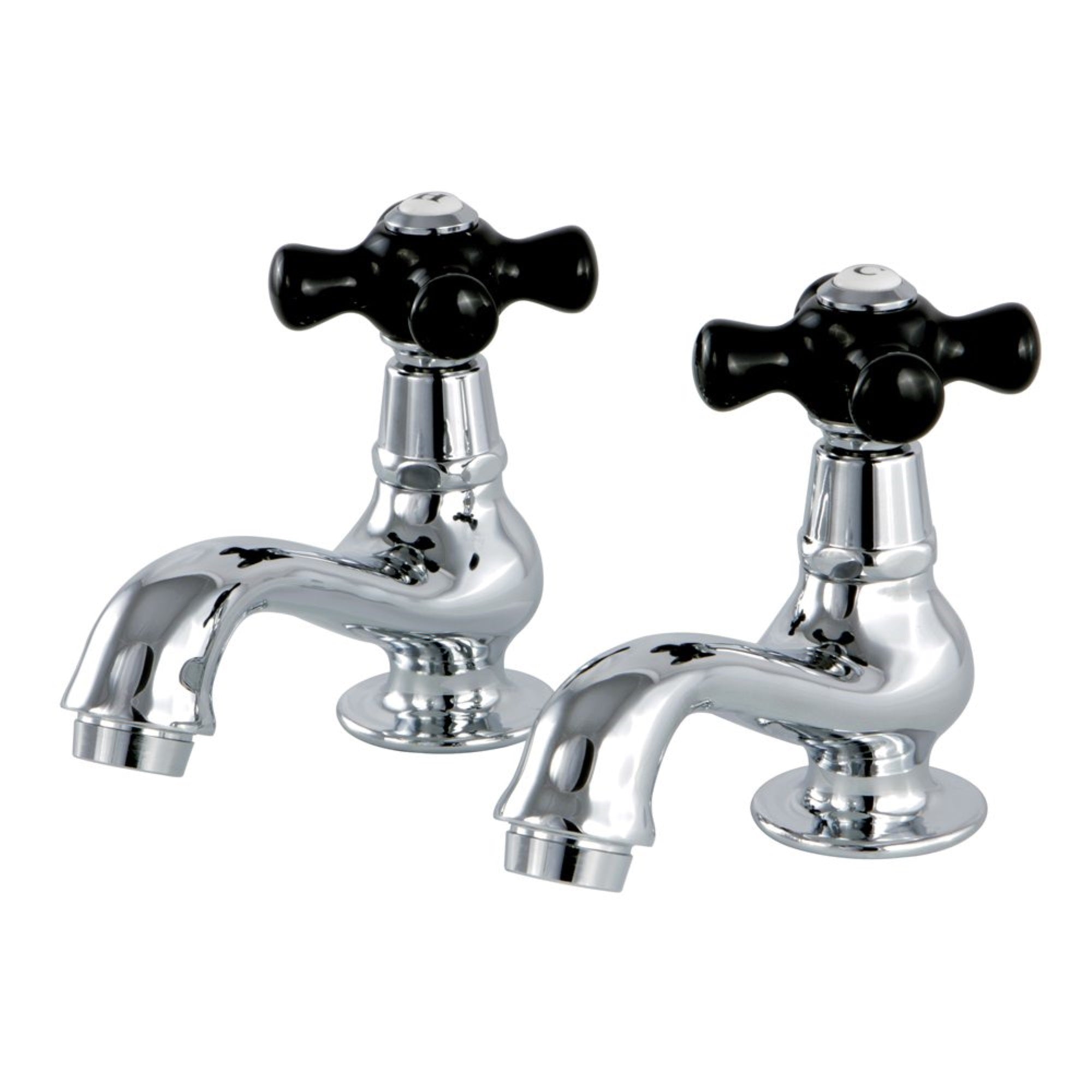 Kingston Brass Ks1101Pkx Basin Tap Faucet With Cross Handle, Polished Chrome