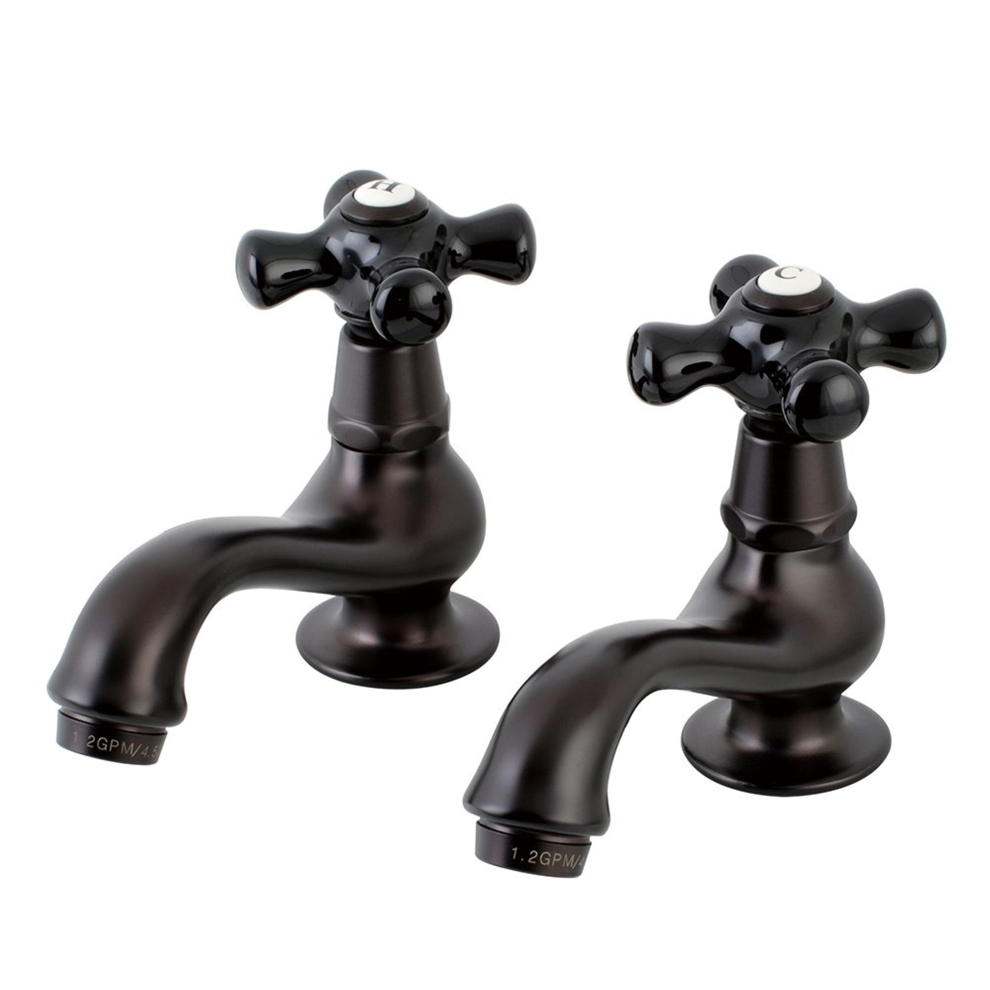 Kingston Brass Ks1105Pkx Basin Tap Faucet With Cross Handle, Oil Rubbed Bronze
