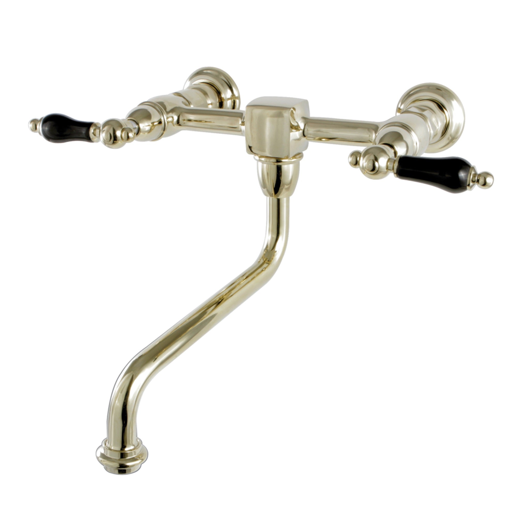 Kingston Brass Ks1212Pkl Wall Mount Bathroom Faucet, Polished Brass