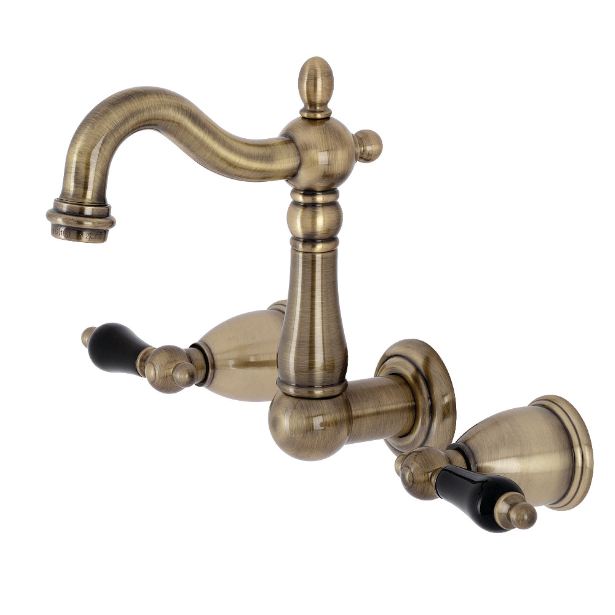 Kingston Brass Ks1223Pkl Duchess Two-Handle Wall Mount Bathroom Faucet, Vintage Brass