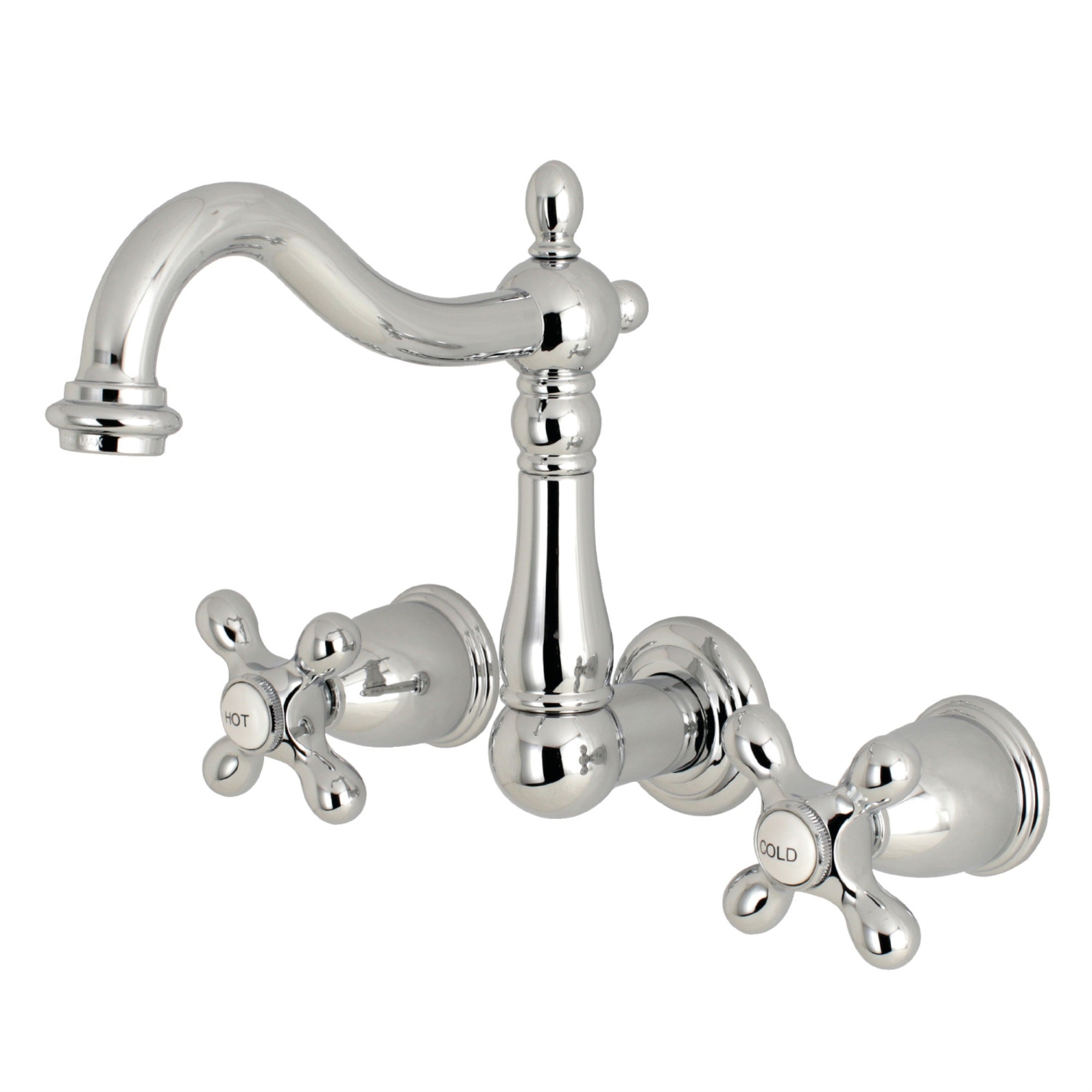 Kingston Brass Ks1251Ax 8-Inch Center Wall Mount Bathroom Faucet, Polished Chrome