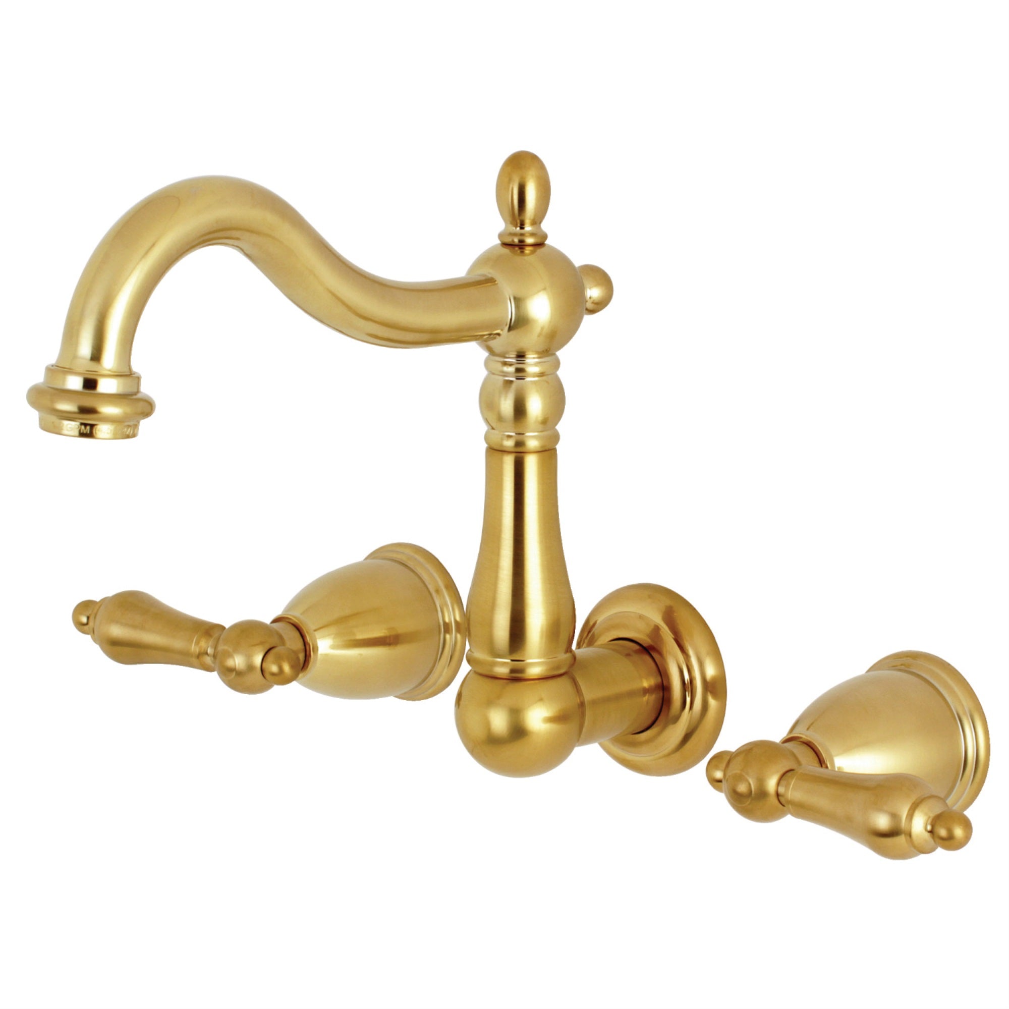 Kingston Brass Ks1257Al 8-Inch Center Wall Mount Bathroom Faucet, Brushed Brass
