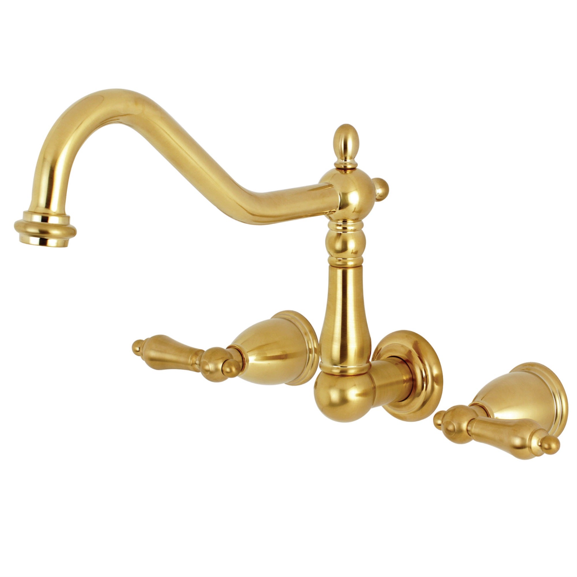 Kingston Brass Ks1287Al Wall Mount Kitchen Faucet, Brushed Brass