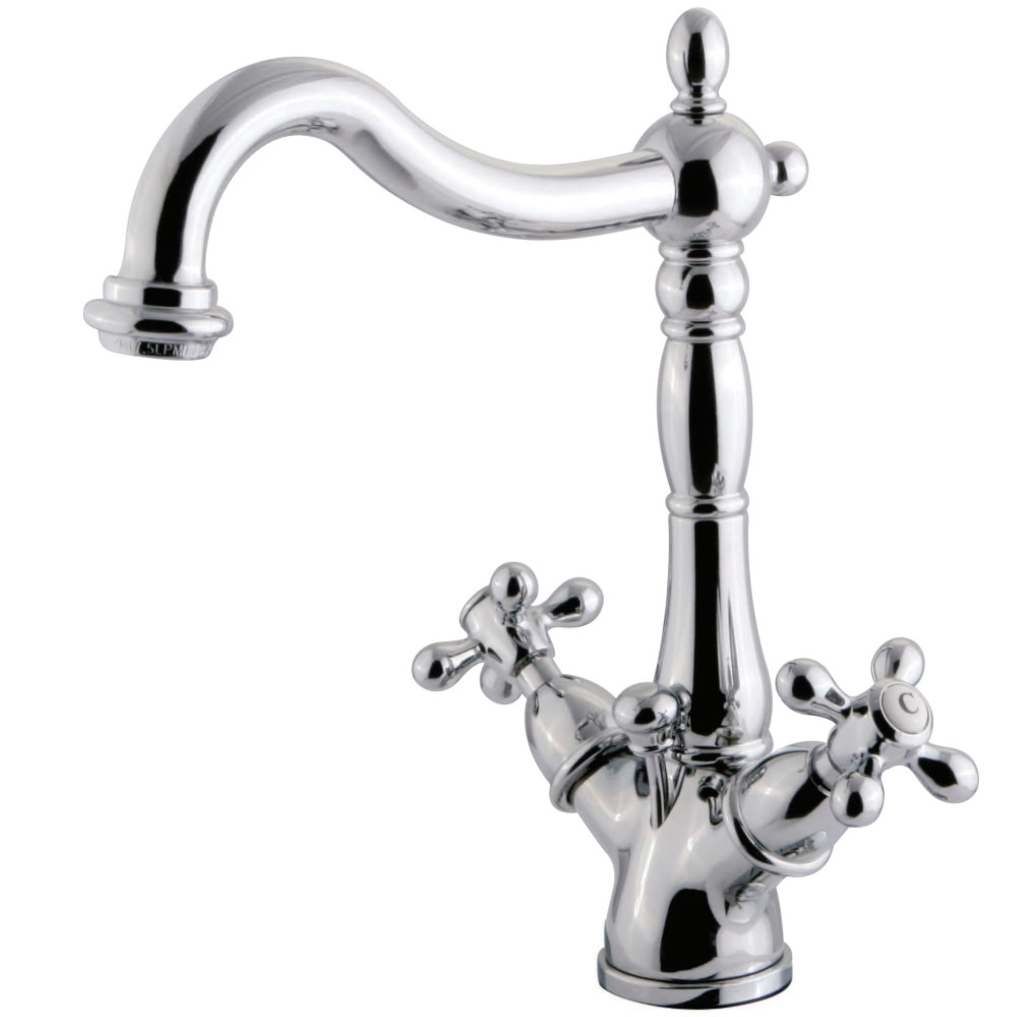Kingston Brass Ks1431Ax Heritage Two-Handle Bathroom Faucet With Brass Pop-Up And Cover Plate, Polished Chrome