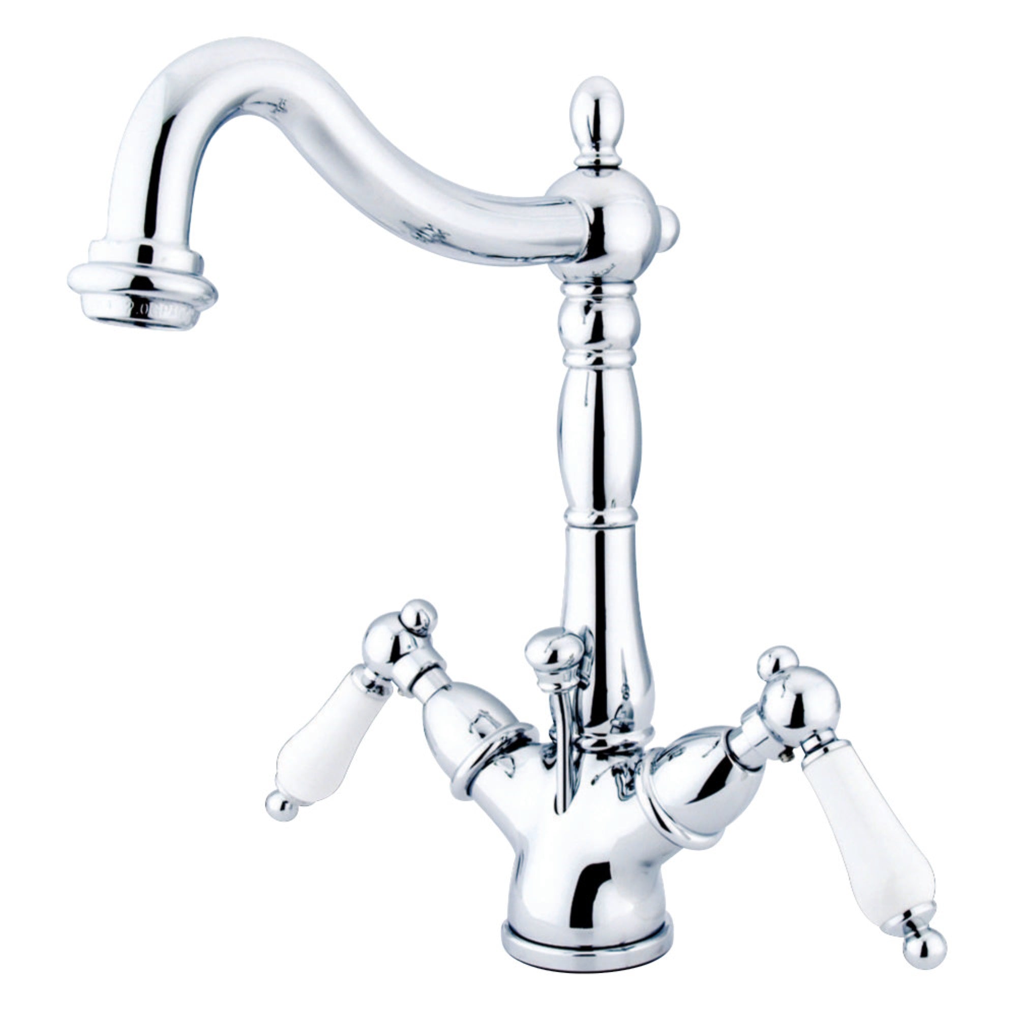 Kingston Brass Ks1431Pl Heritage Two-Handle Bathroom Faucet With Brass Pop-Up And Cover Plate, Polished Chrome