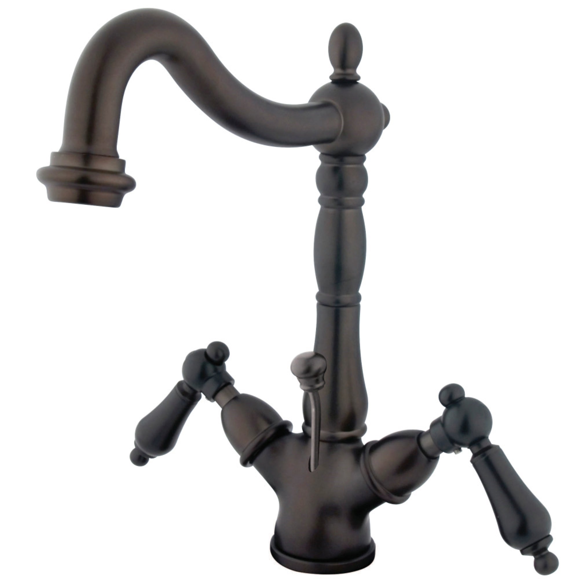 Kingston Brass Ks1435Al Heritage Two-Handle Bathroom Faucet With Brass Pop-Up And Cover Plate, Oil Rubbed Bronze