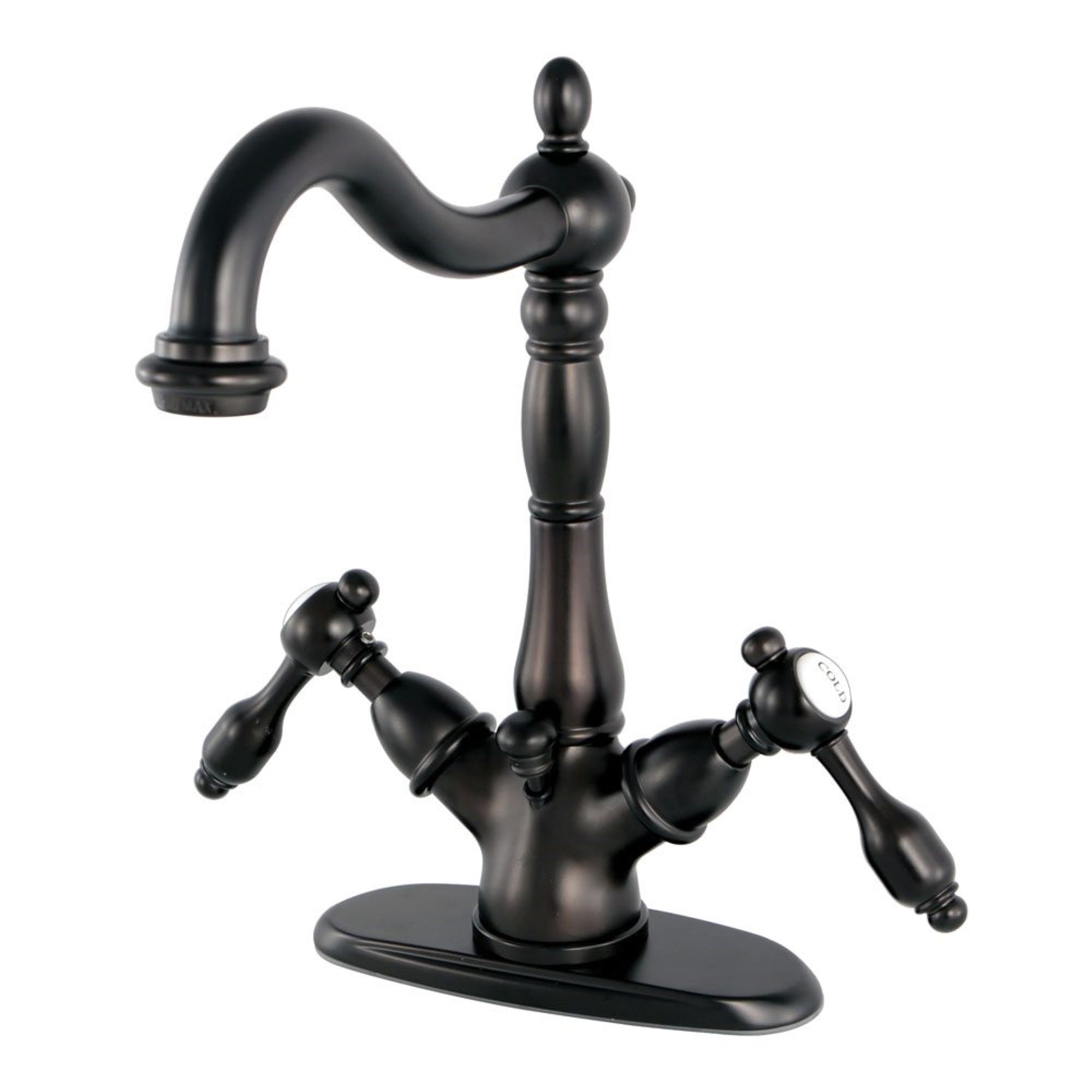 Kingston Brass Ks1435Tal Tudor Two-Handle Bathroom Faucet With Brass Pop-Up And Cover Plate, Oil Rubbed Bronze