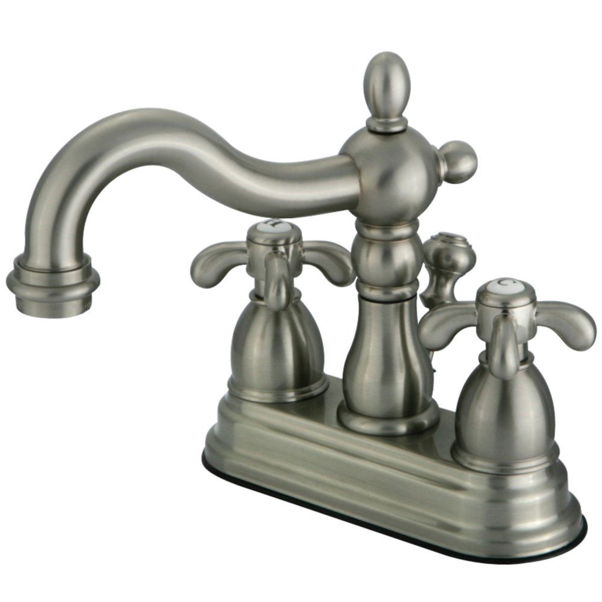 Kingston Brass Ks1608Tx 4 In. Centerset Bathroom Faucet, Brushed Nickel