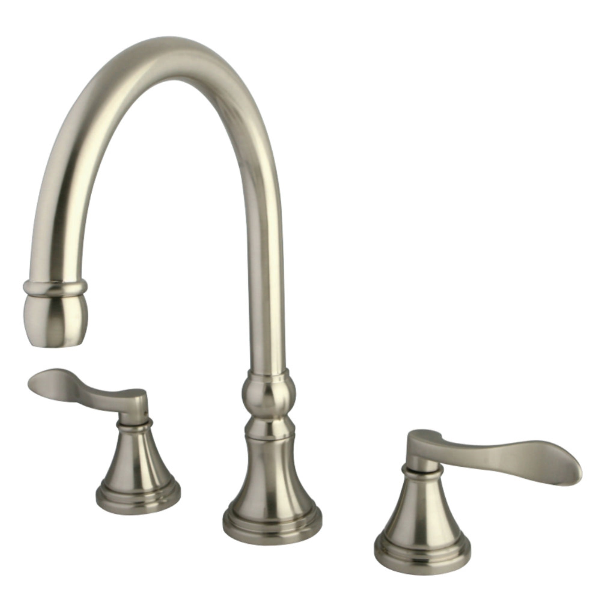 Kingston Brass Ks2348Dfl Nufrench Roman Tub Faucet, Brushed Nickel