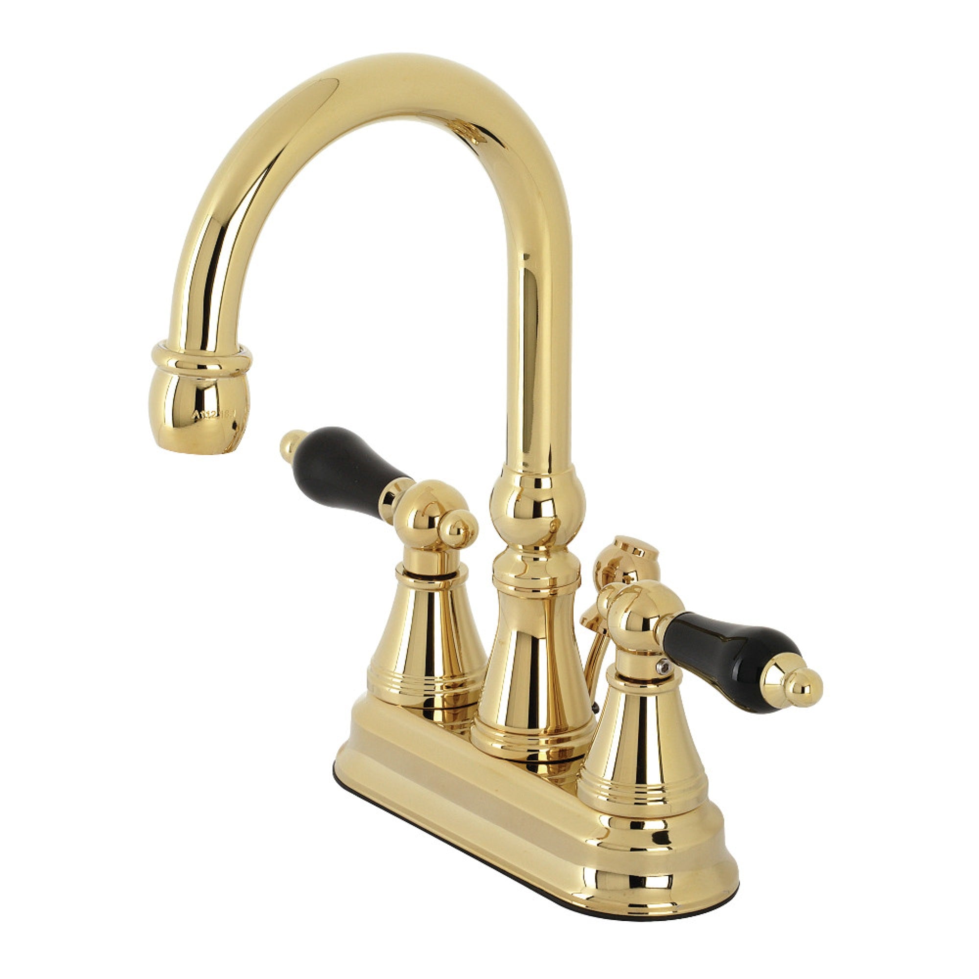 Kingston Brass Ks2612Pkl Duchess 4 In. Centerset Bathroom Faucet With Brass Pop-Up, Polished Brass