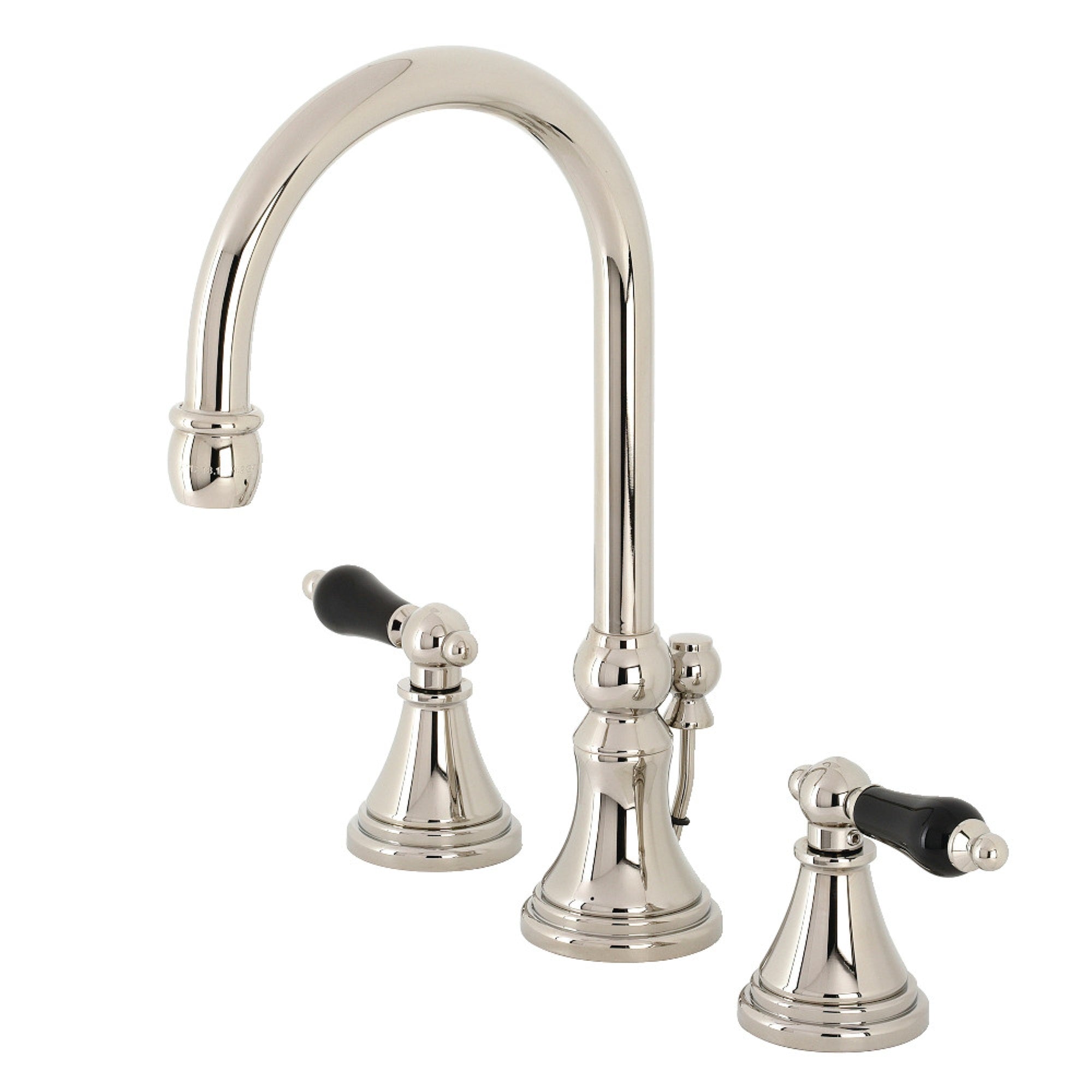 Kingston Brass Ks2986Pkl Duchess Widespread Bathroom Faucet With Brass Pop-Up, Polished Nickel